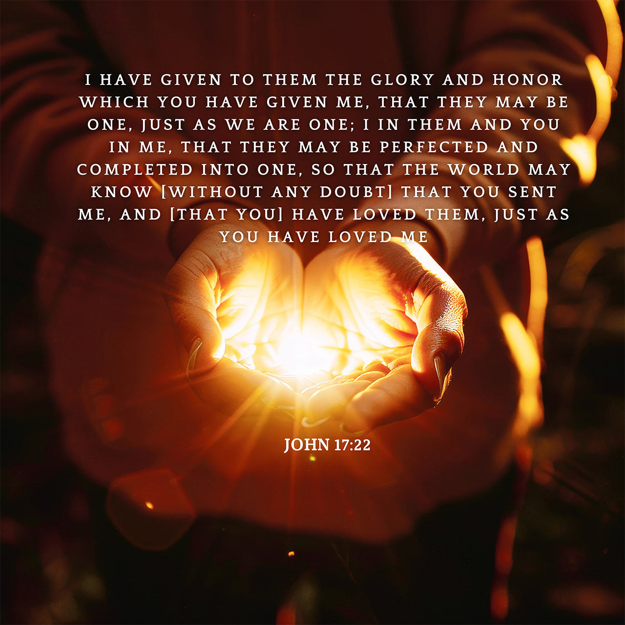 John 17:22
I in them and You in Me, that they may be perfected and completed into one