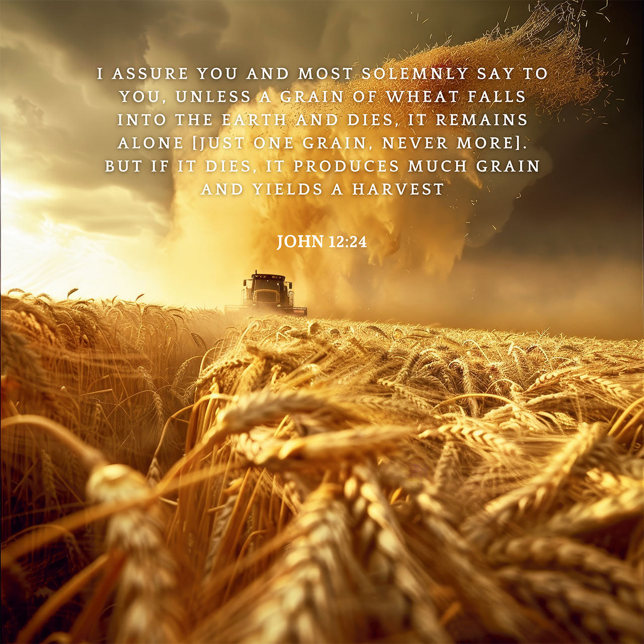 John 12:24
unless a grain of wheat falls into the earth and dies