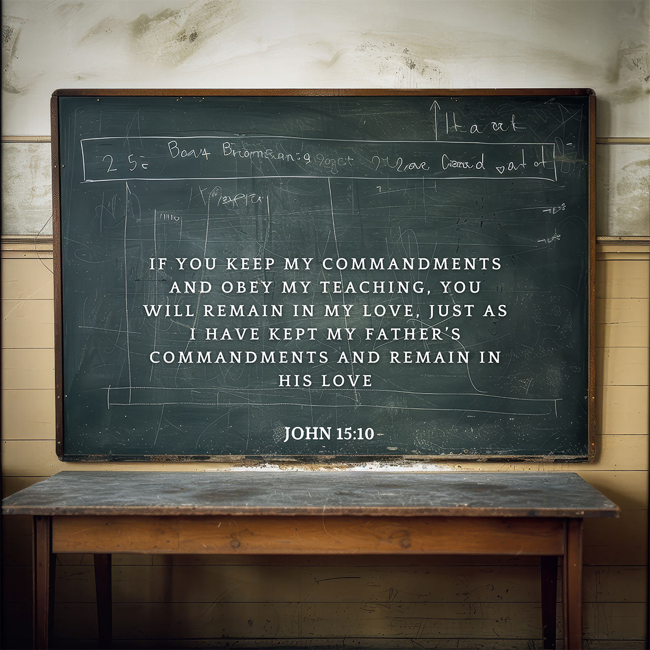 John 15:10
If you keep My commandments and obey My teaching