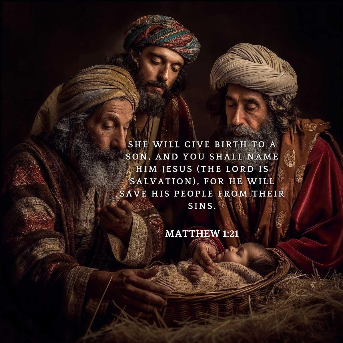 Matthew 1:21 Bible Verse Art – Christian Scripture Wall Decor