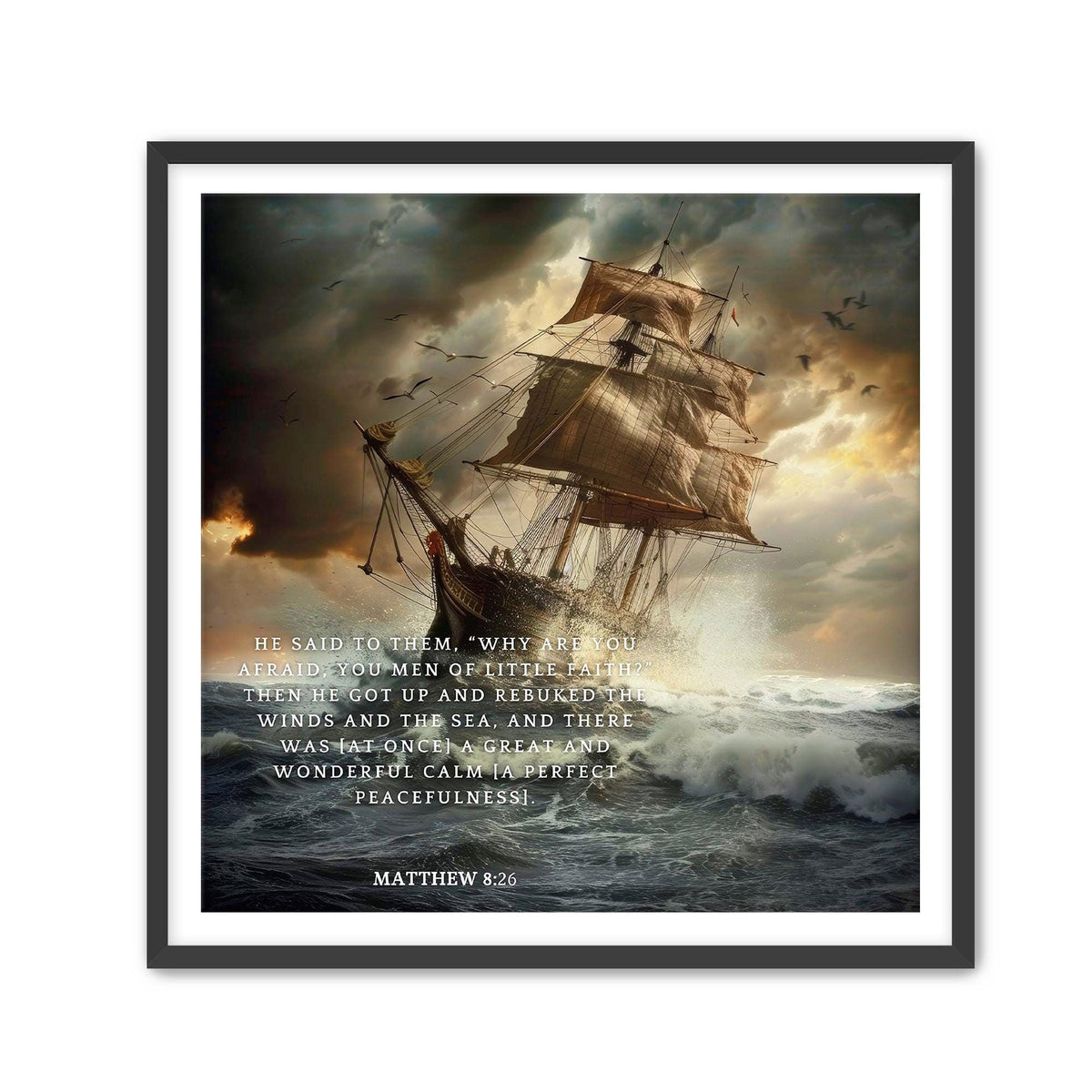 Matthew 8:26 Scripture Wall Art – Christian Home Decor