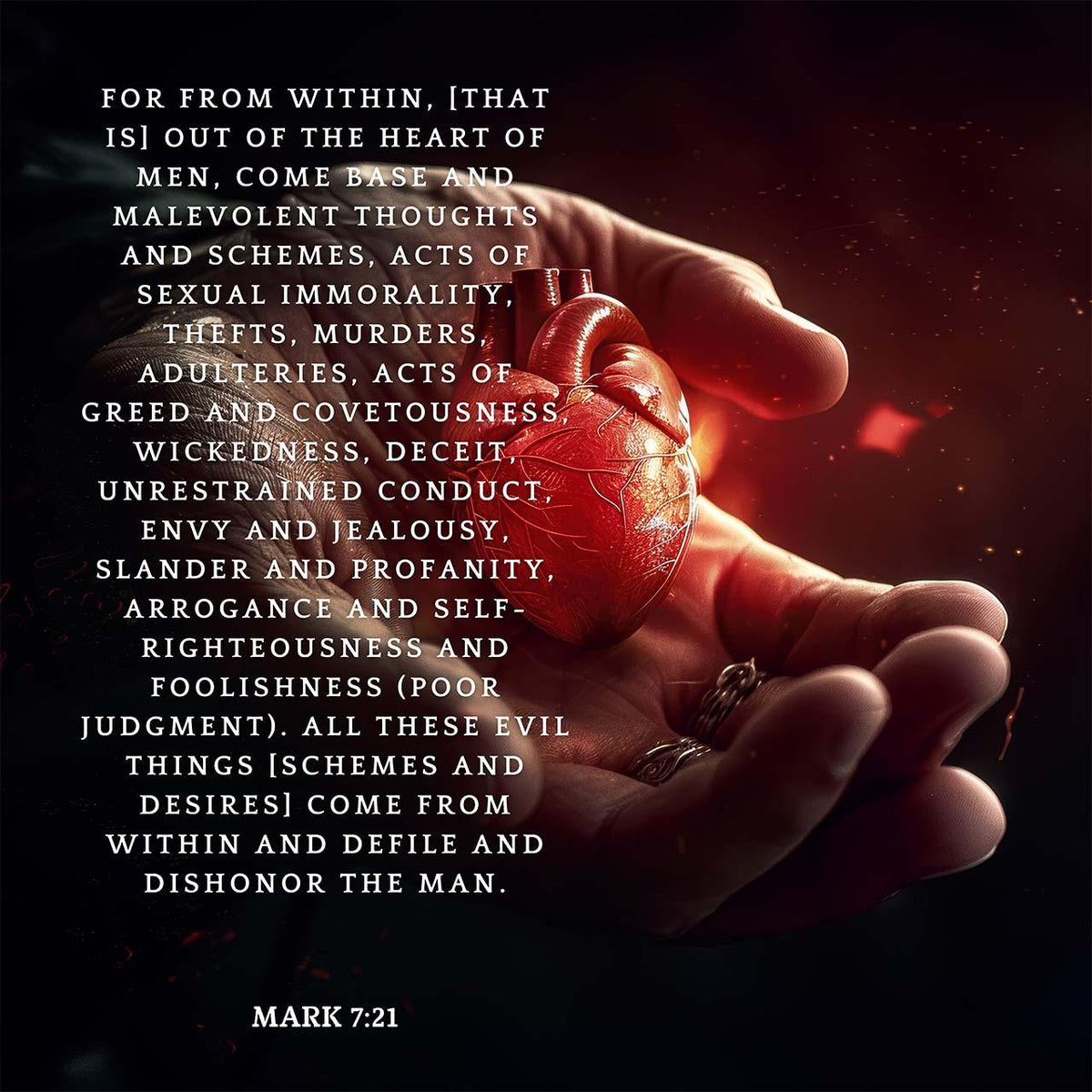 Mark 7:21 Scripture Art – Christian Home Decor