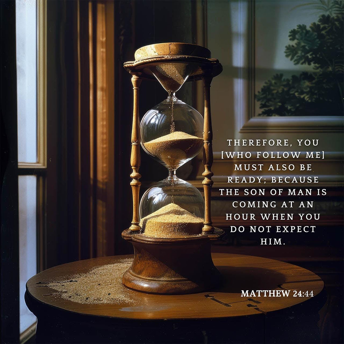 Matthew 24:44 Scripture Wall Art – Christian Home Decor