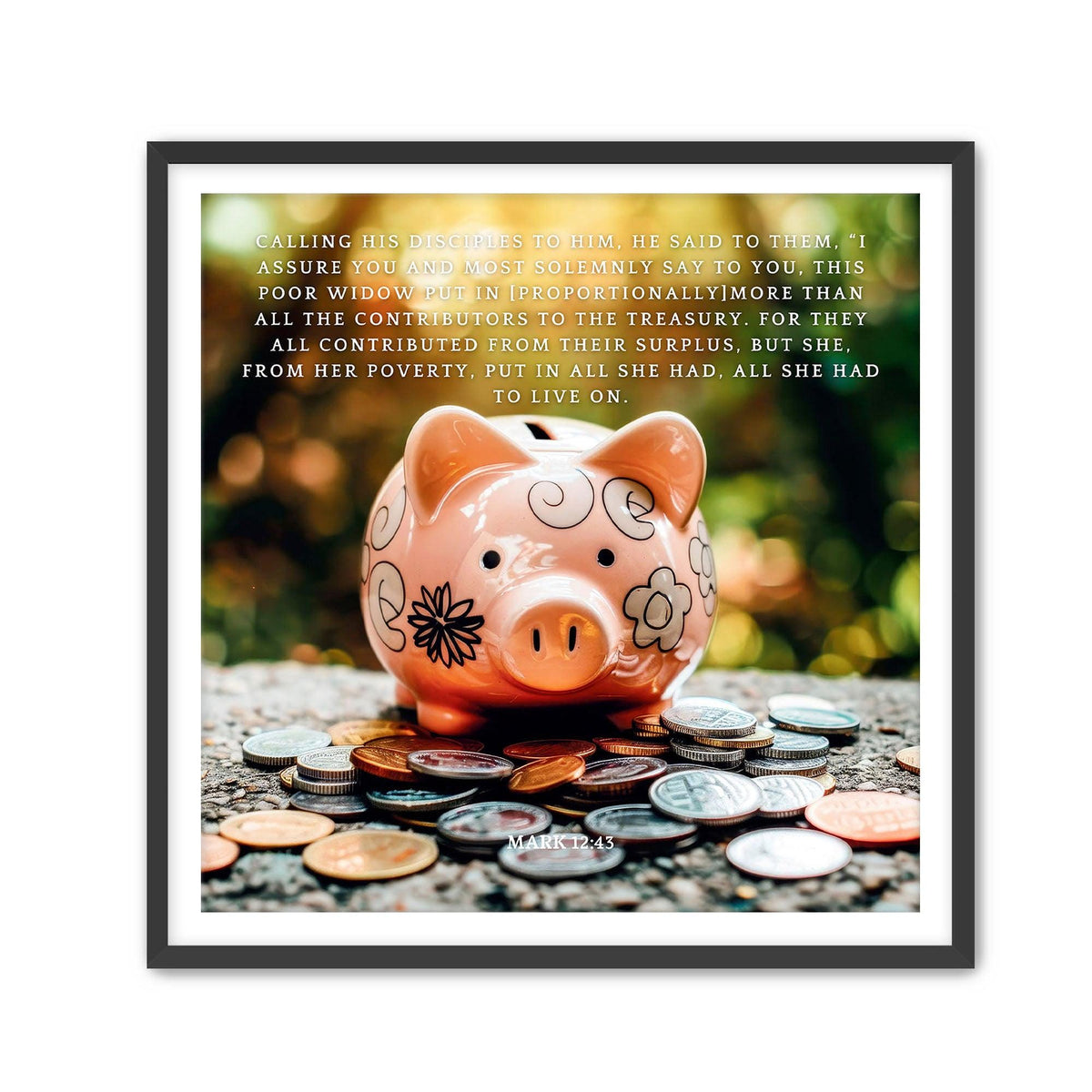 Mark 12:43 Bible Verse Wall Art - Christian Home Decor