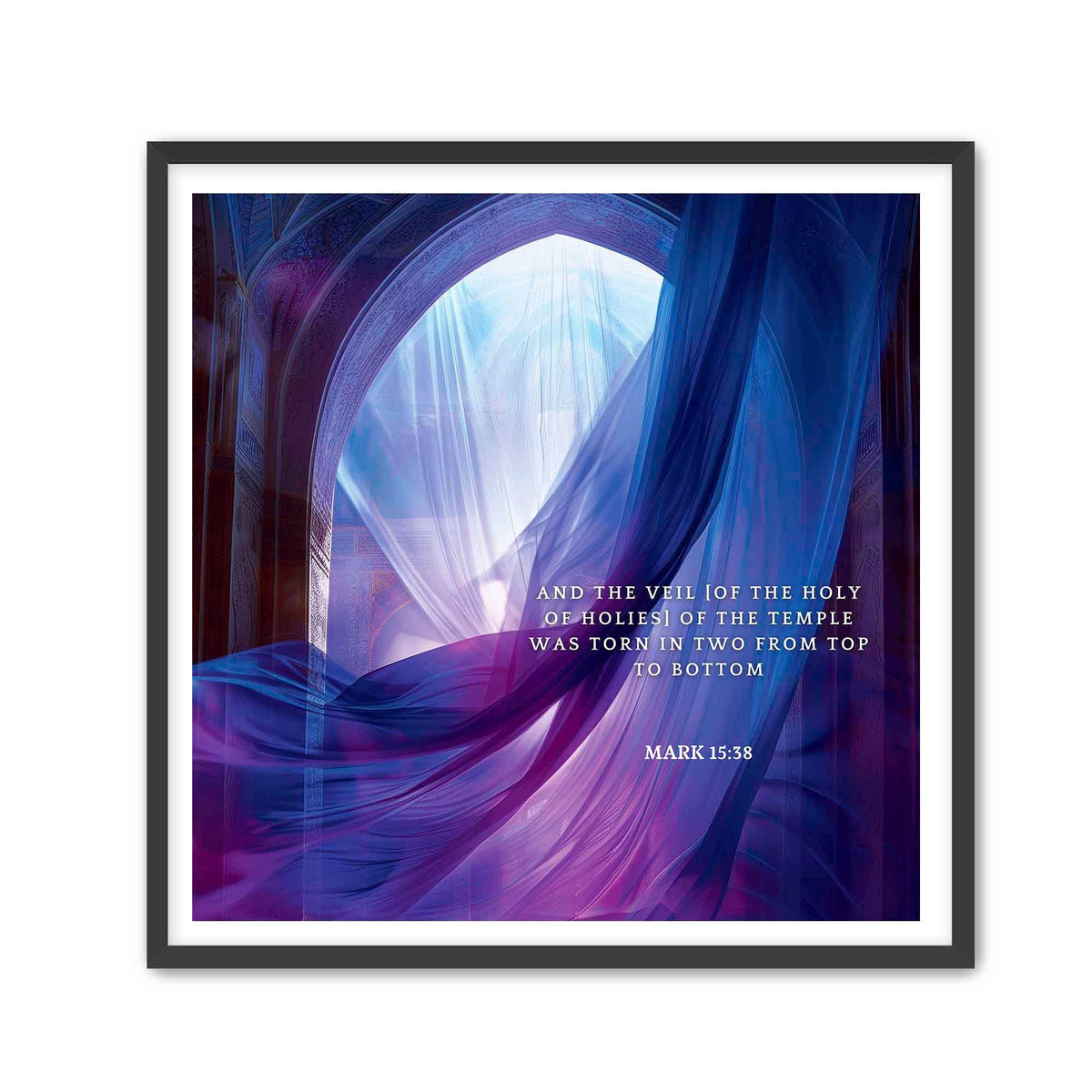 Mark 15:38 Bible Verse Wall Art - Christian Home Decor