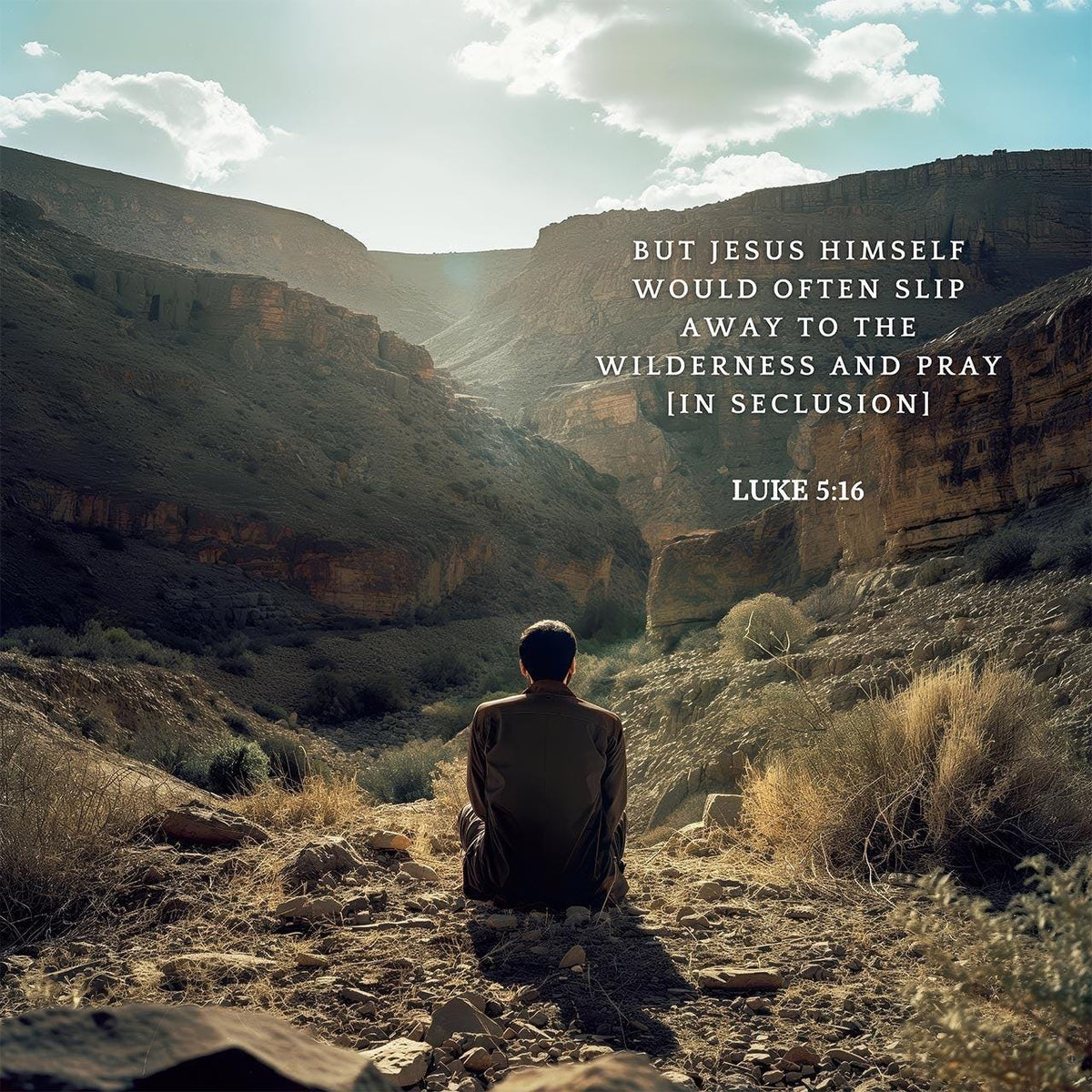 Luke 5:16 Bible Verse Art - Christian Scripture Print