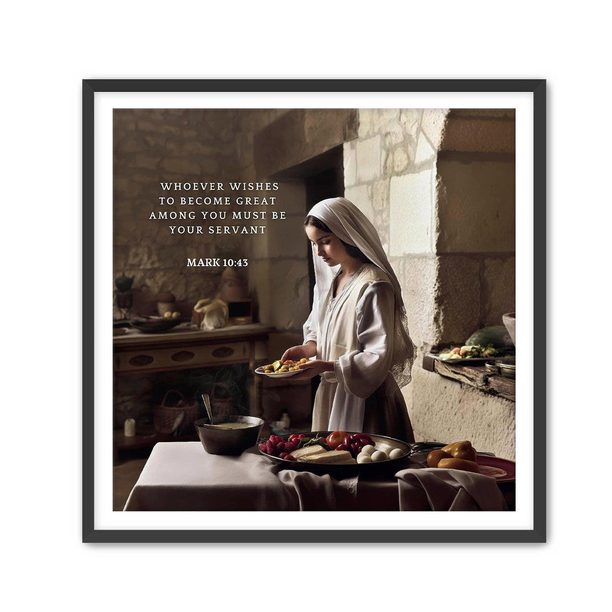Mark 10:43 Bible Verse Art – Christian Scripture Print