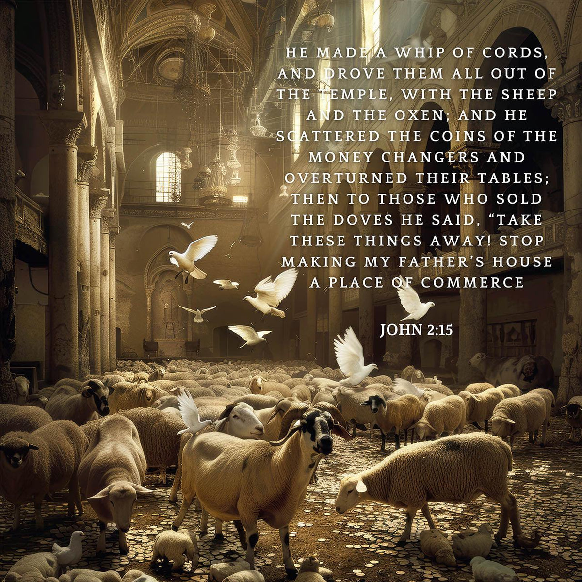 John 2:15
Stop making My Father’s house a place of commerce