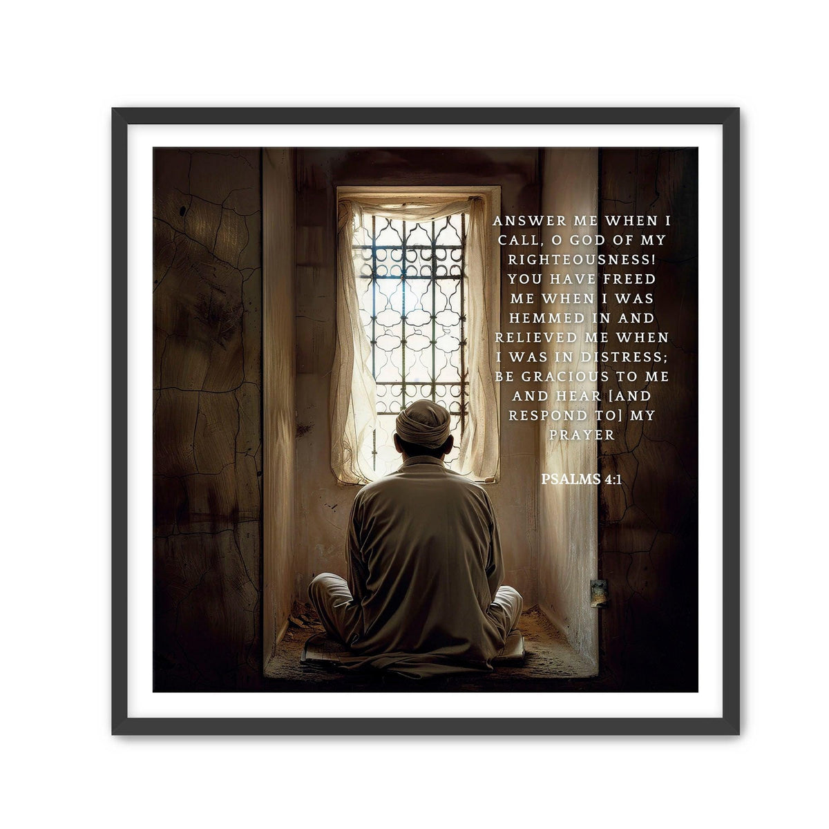 Psalms 4:1 Bible Verse Art – Christian Scripture Decor