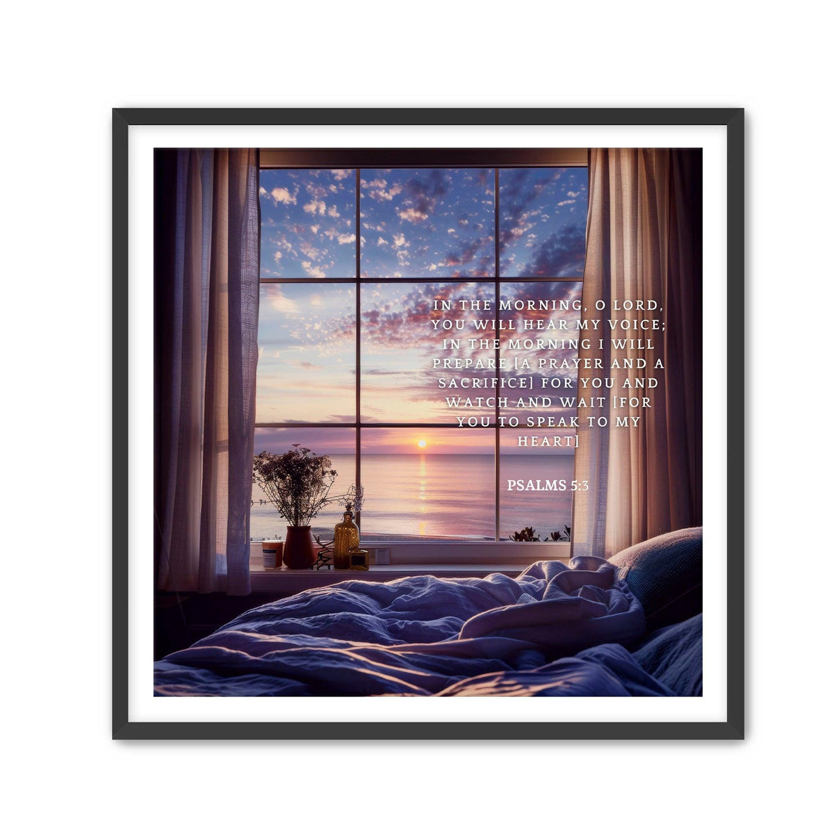 Psalms 5:3 Scripture Wall Art - Christian Home Decor