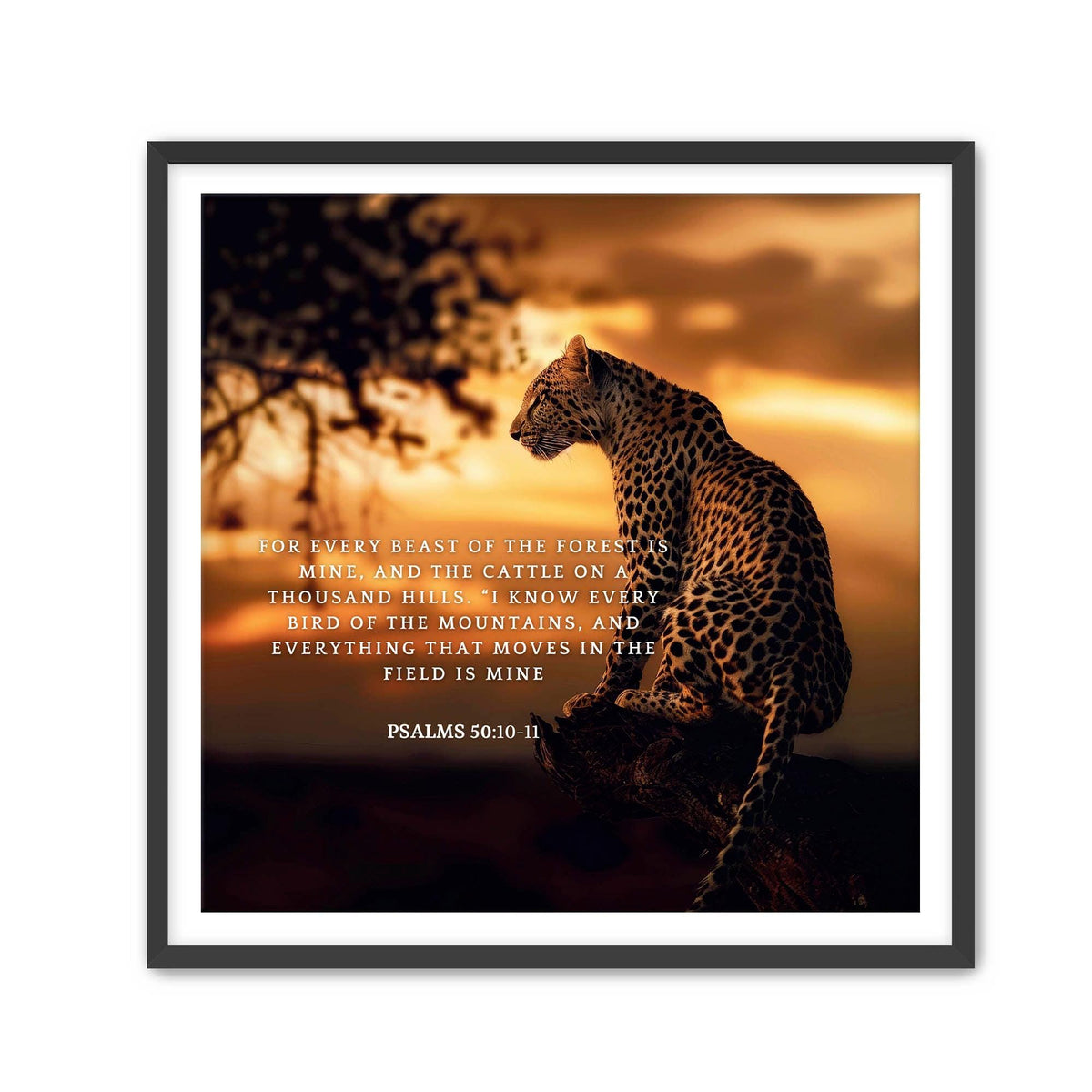 Psalms 50:10-11 Leopard Print – Christian Scripture Wall Art