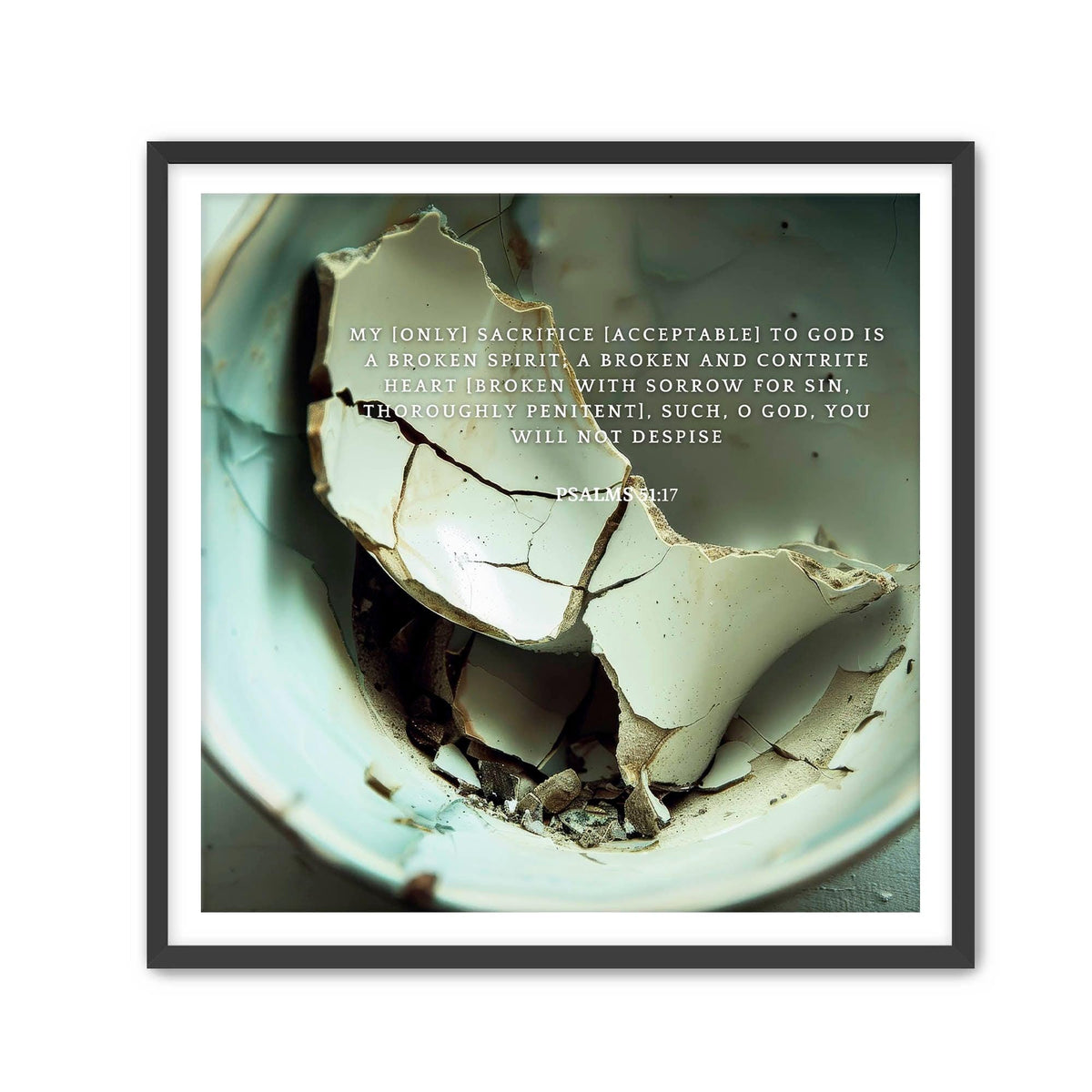 Psalms 51:17 Scripture Wall Art – Christian Home Decor