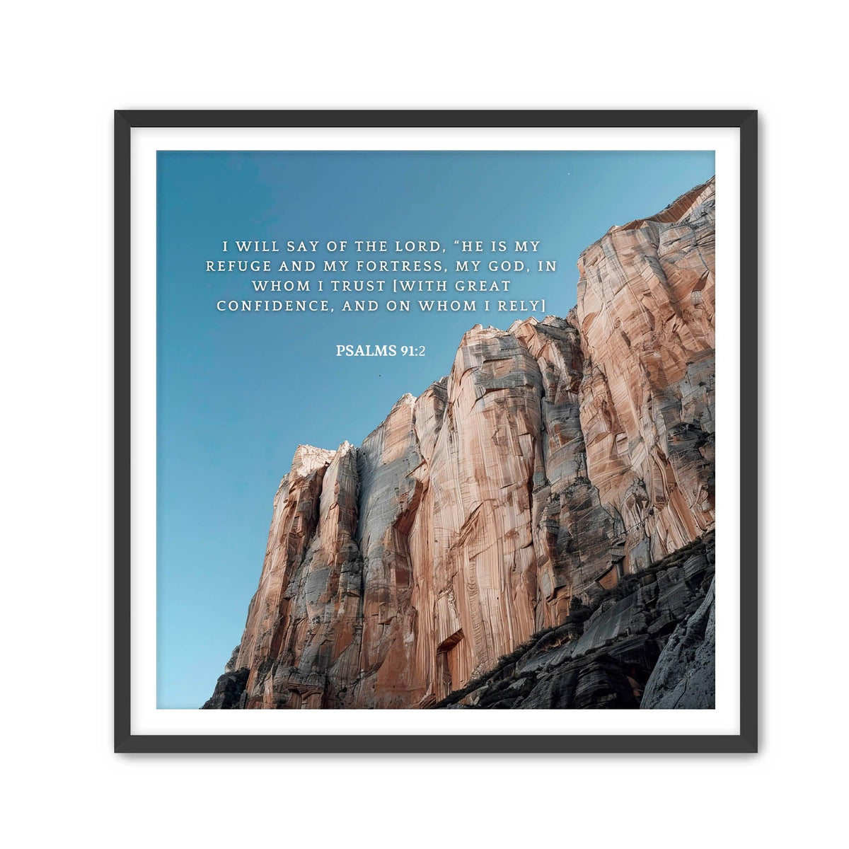 Psalms 91:2 Scripture Wall Art - Christian Home Decor