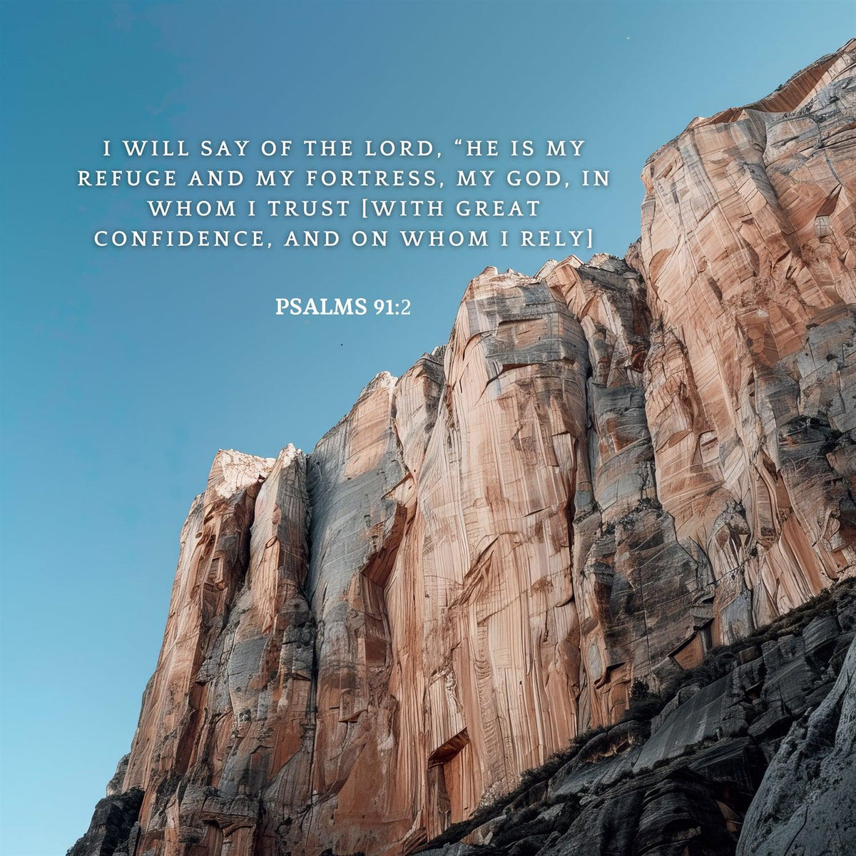 Psalms 91:2 Scripture Wall Art - Christian Home Decor