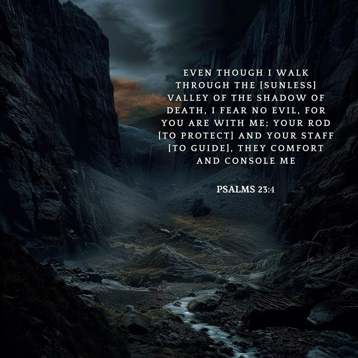 Psalms 23:4 Wall Art – Christian Scripture Home Decor