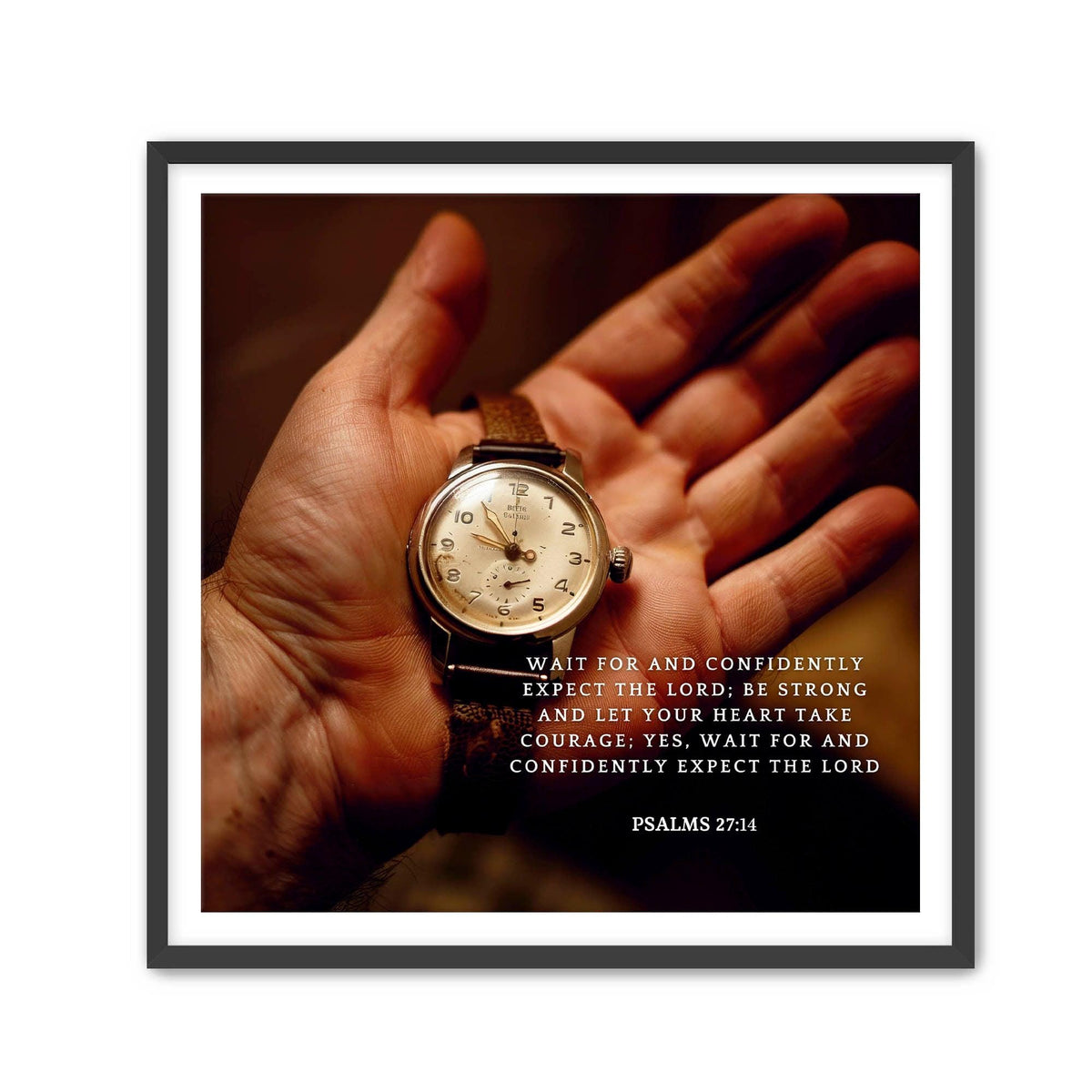 Psalms 27:14 Bible Verse Wall Art - Christian Decor