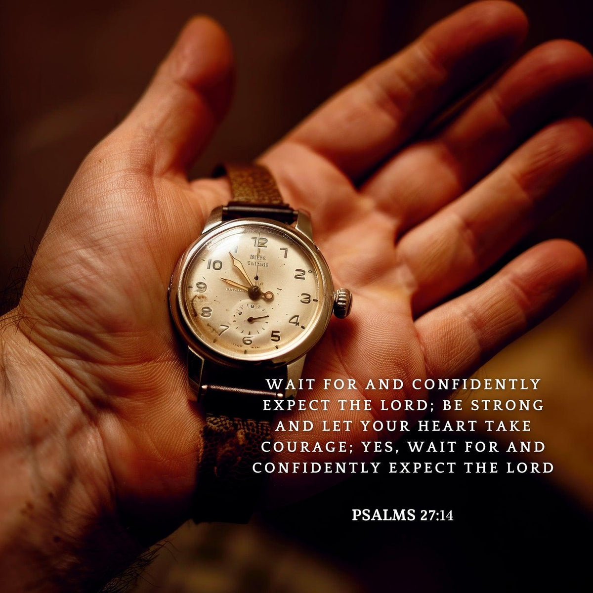 Psalms 27:14 Bible Verse Wall Art - Christian Decor