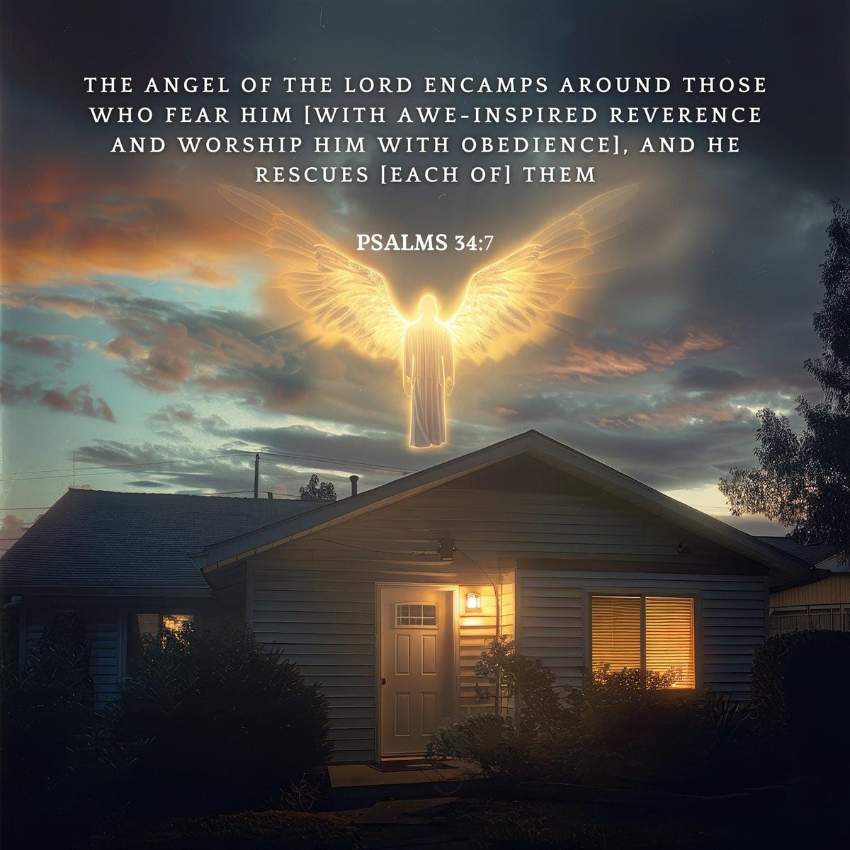 Psalms 34:7 Scripture Art – Christian Wall Decor