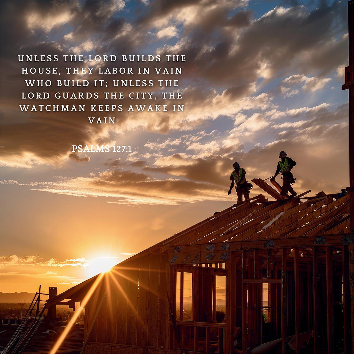 Psalms 127:1 Scripture Wall Art - Christian Home Decor