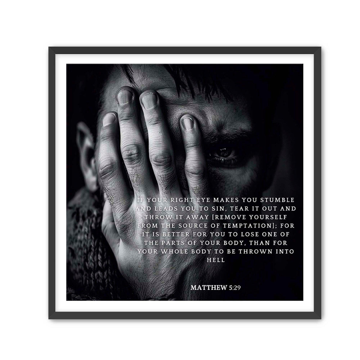 Matthew 5:29 Scripture Art - Christian Wall Decor