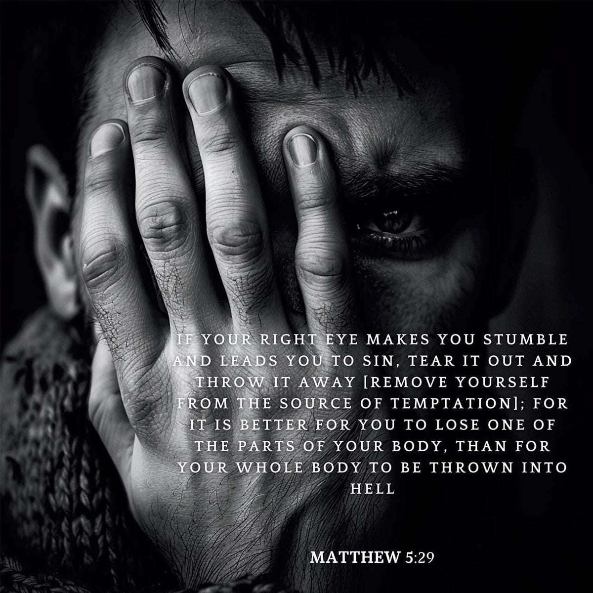 Matthew 5:29 Scripture Art - Christian Wall Decor