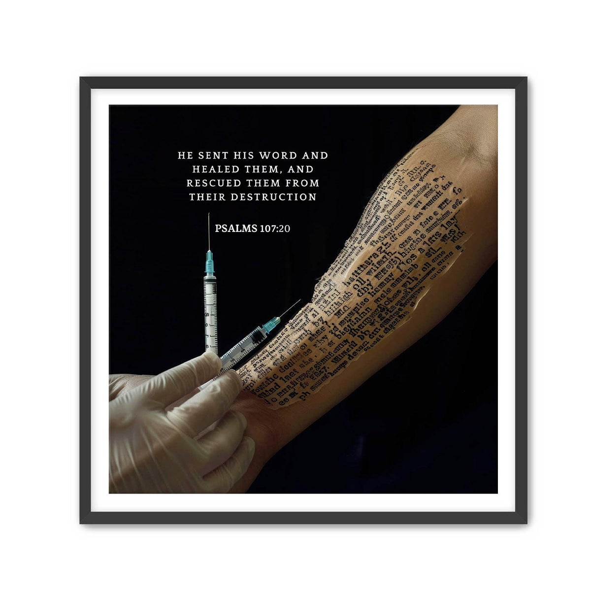 Psalms 107:20 Scripture Wall Art - Christian Home Decor
