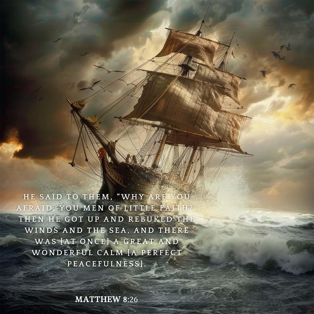 Matthew 8:26 Scripture Wall Art – Christian Home Decor