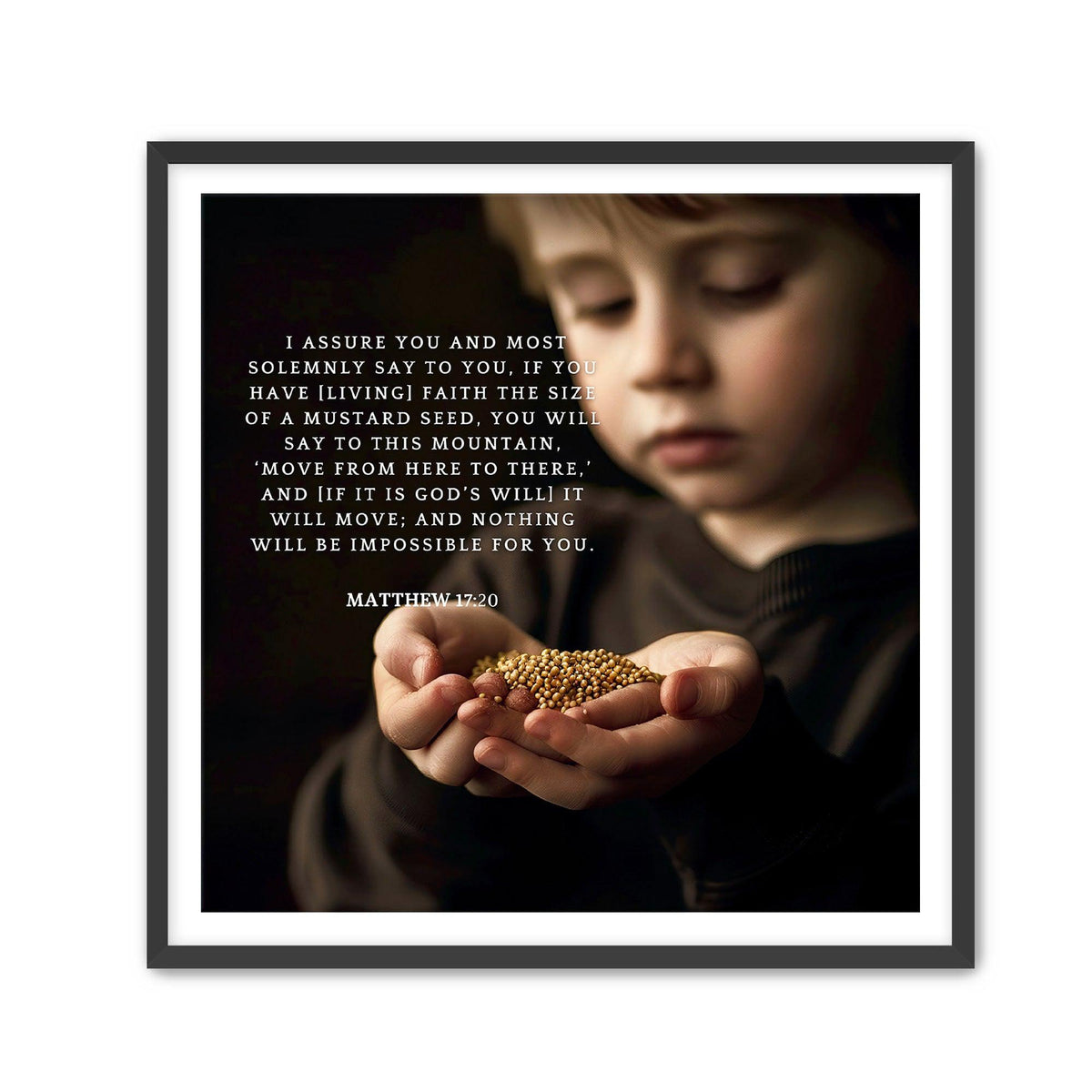 Matthew 17:20 Scripture Wall Art – Mustard Seed Faith