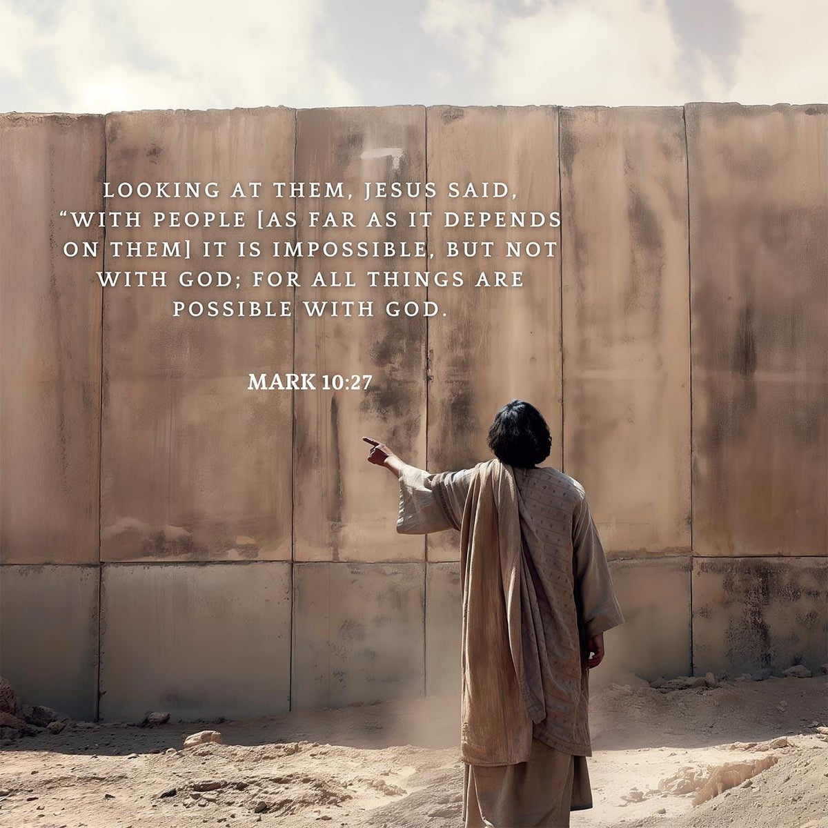 Mark 10:27 Bible Verse Wall Art – Christian Scripture Decor