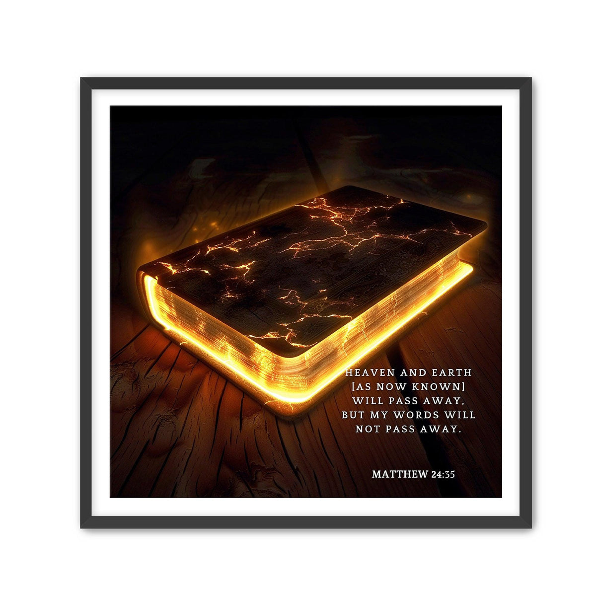 Matthew 24:35 Scripture Art – Christian Living Room Decor