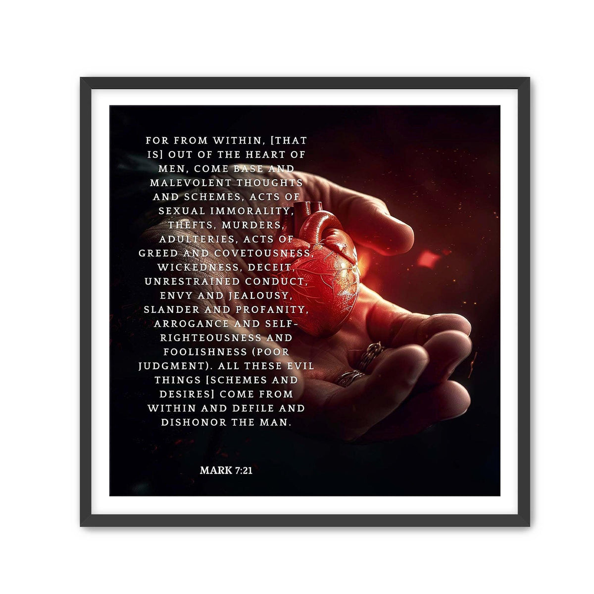 Mark 7:21 Scripture Art – Christian Home Decor