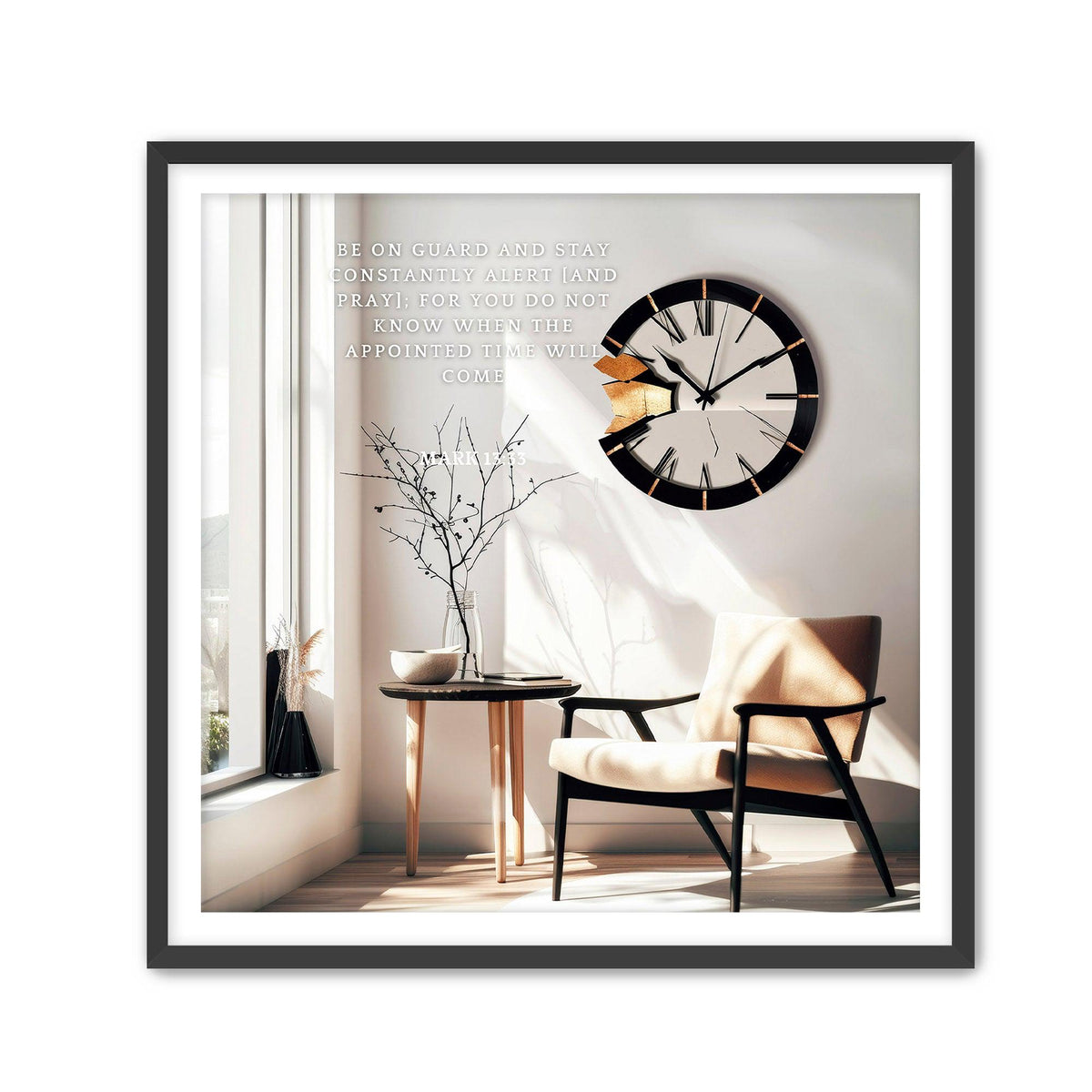 Mark 13:33 Scripture Wall Art – Christian Living Room Decor