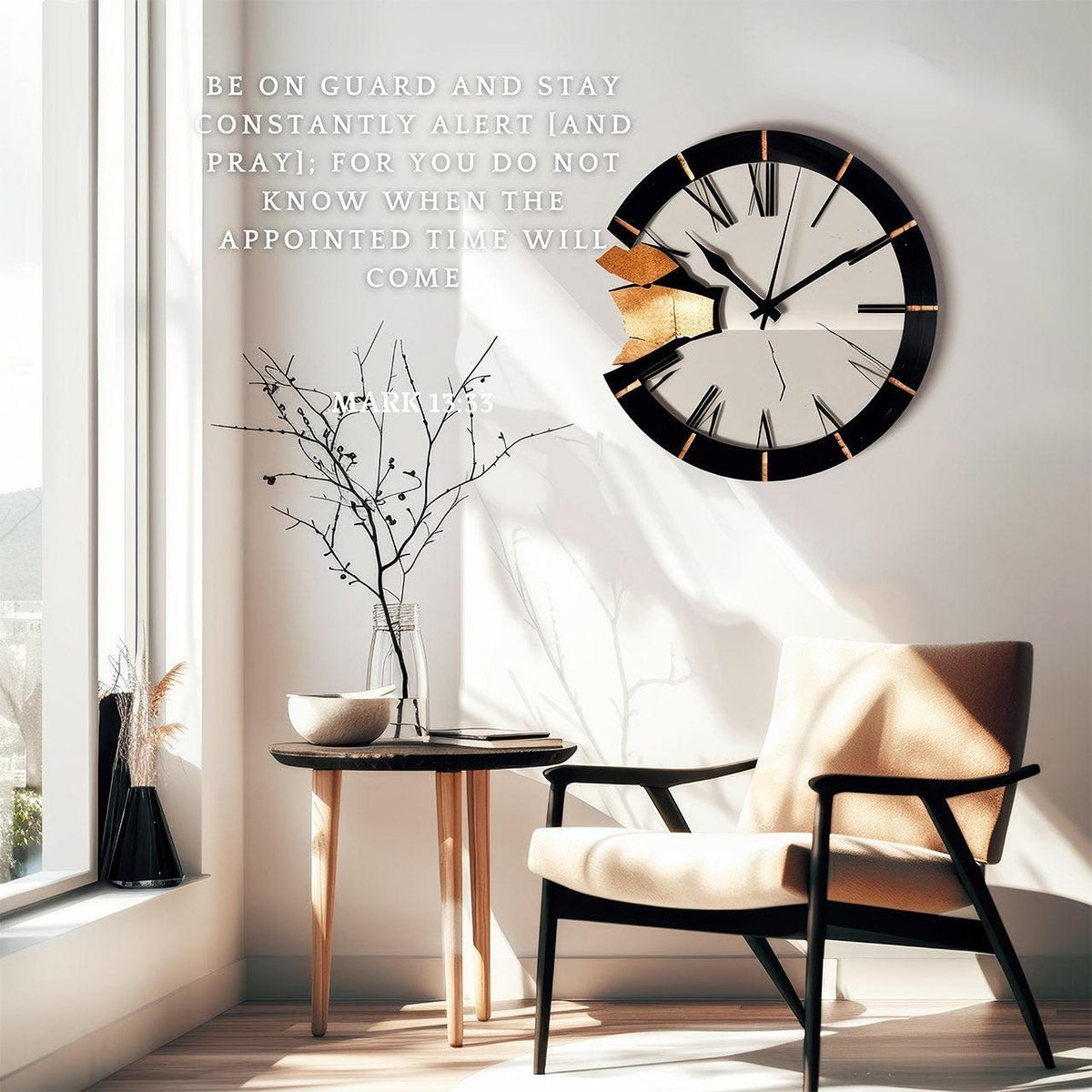 Mark 13:33 Scripture Wall Art – Christian Living Room Decor