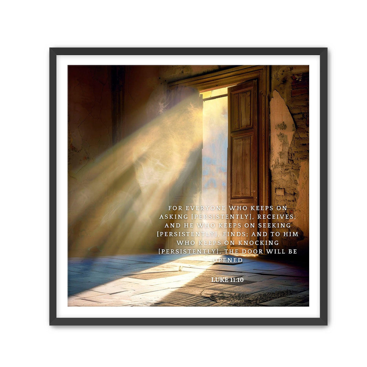 Luke 11:10 Bible Verse Print - Christian Wall Art