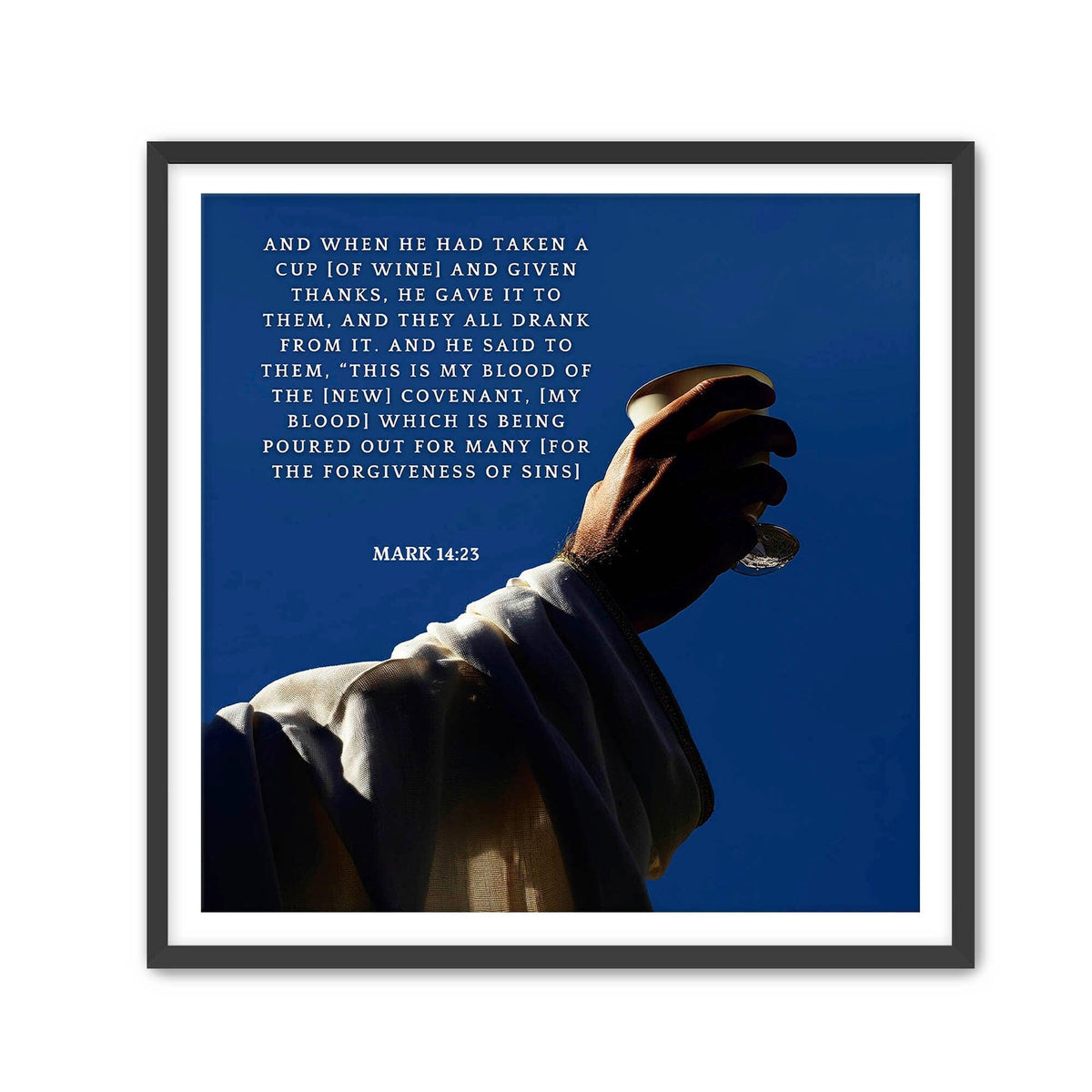 Mark 14:23 Bible Verse Print – Christian Scripture Wall Art