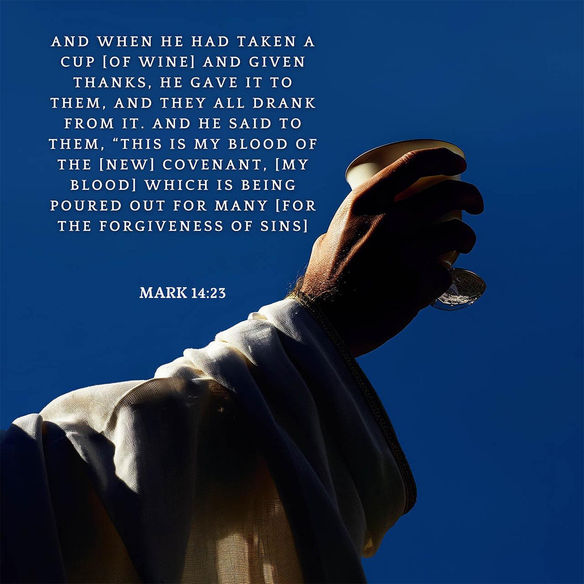 Mark 14:23 Bible Verse Print – Christian Scripture Wall Art