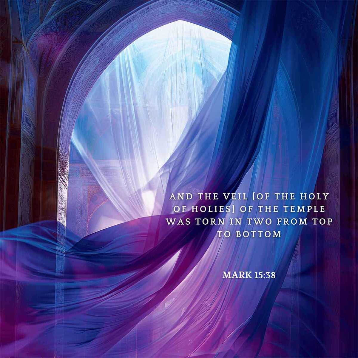 Mark 15:38 Bible Verse Wall Art - Christian Home Decor