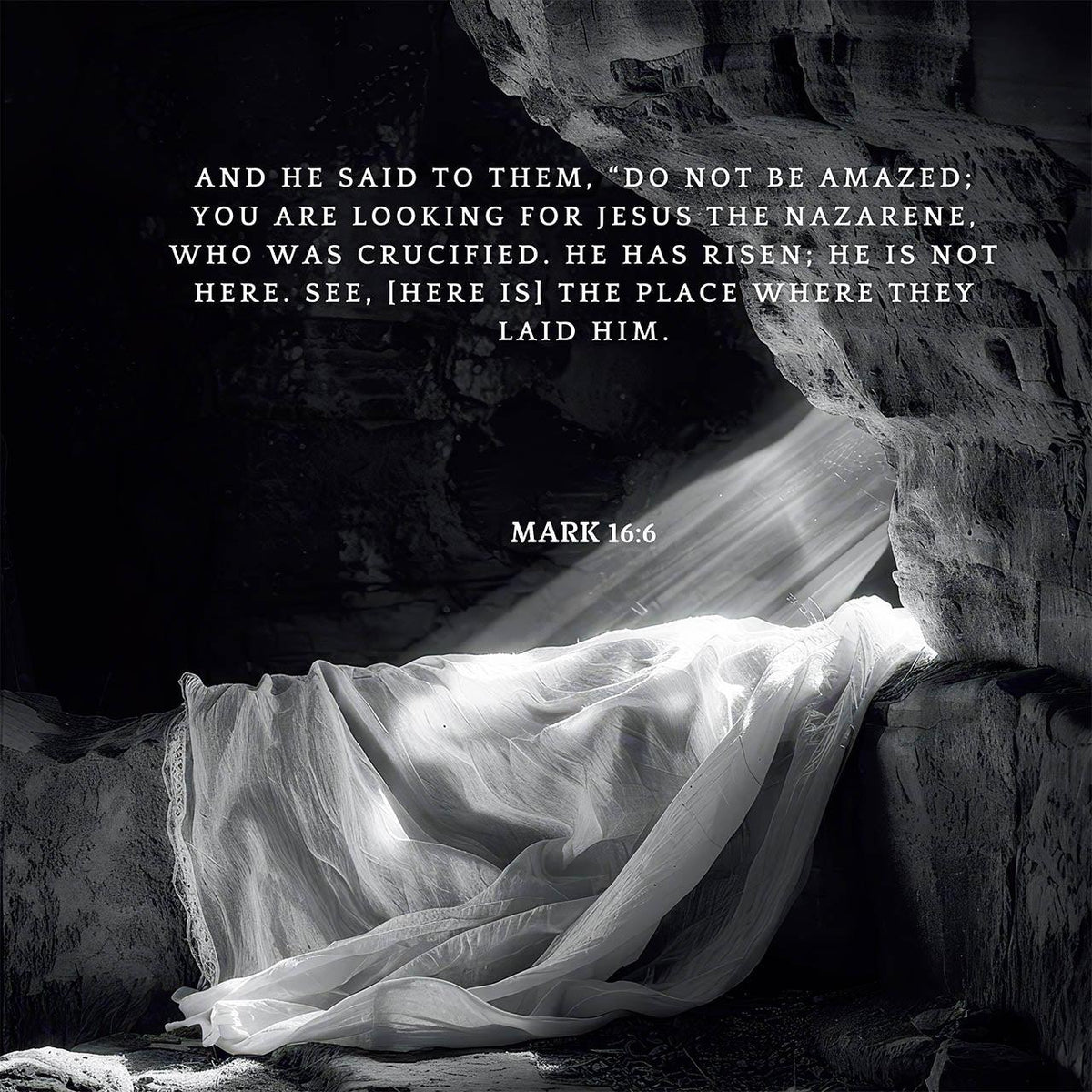 Mark 16:6 Bible Verse Print – Christian Wall Art