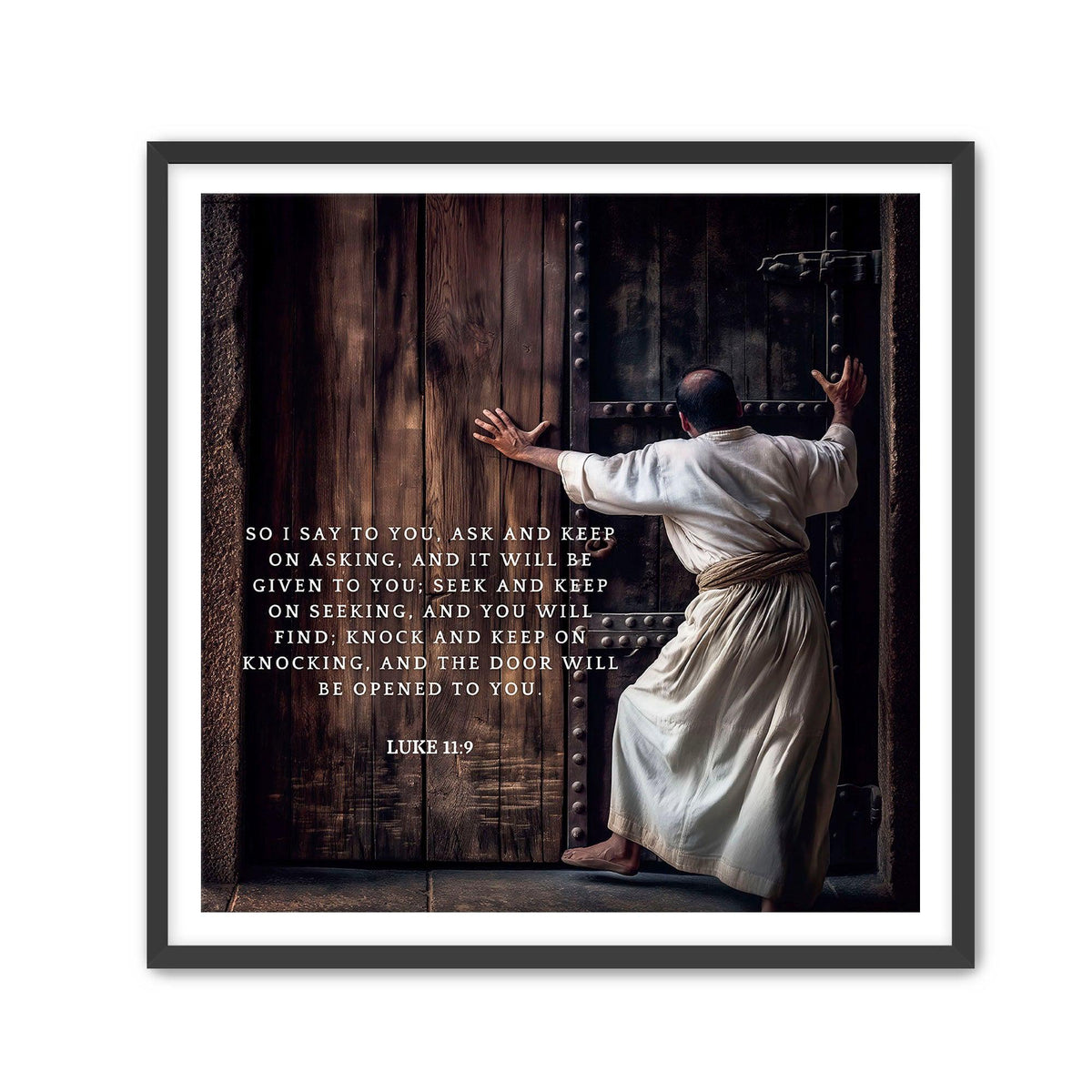 Luke 11:9 Scripture Wall Art - Christian Home Decor