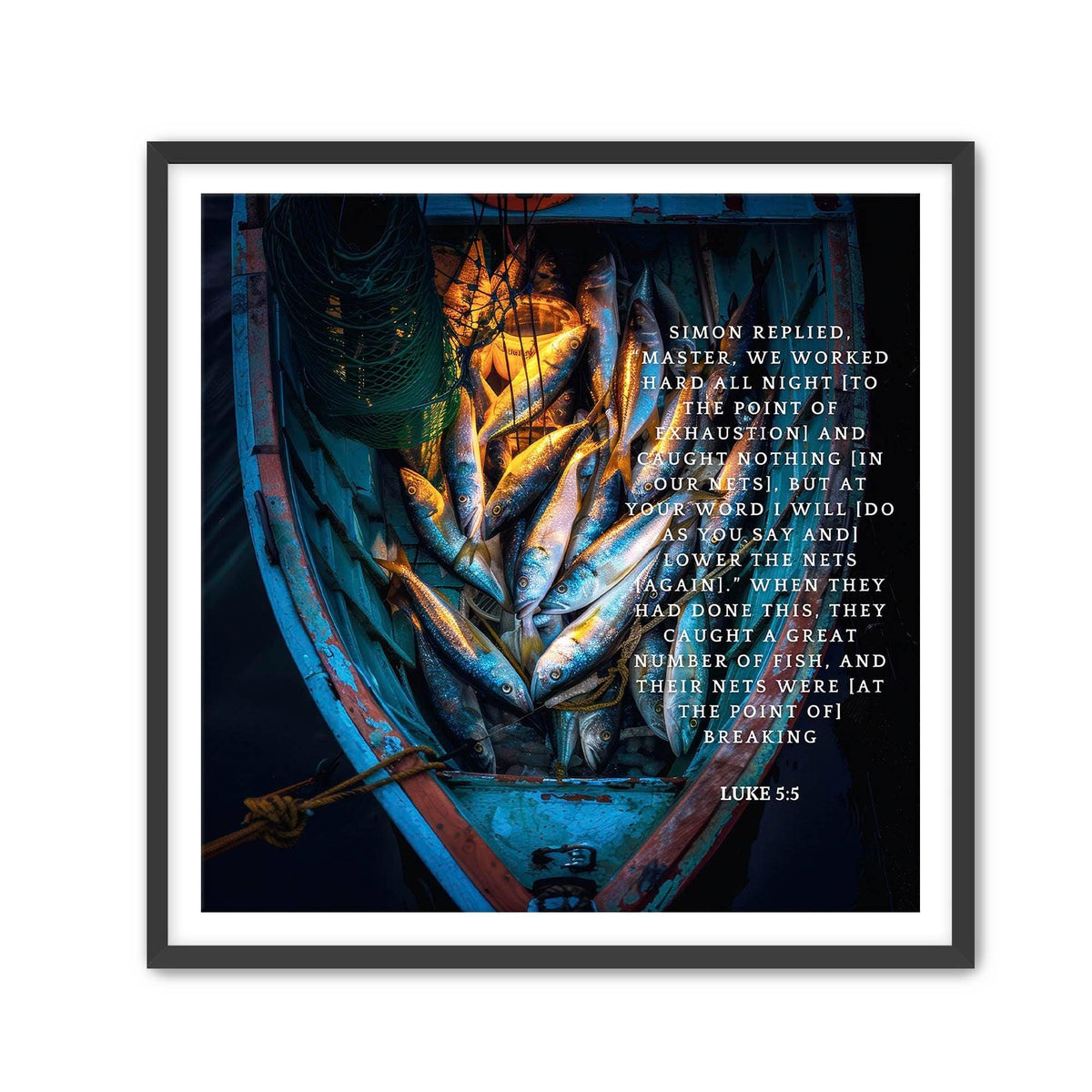 Luke 5:5 Bible Verse Print – Christian Scripture Wall Art