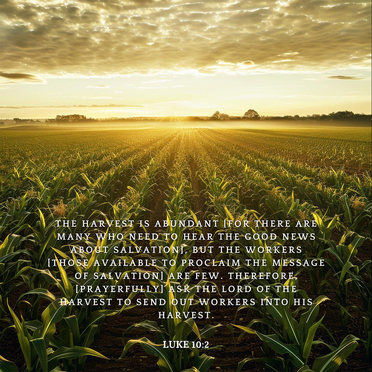 Luke 10:2 Bible Verse Print – Christian Scripture Wall Art