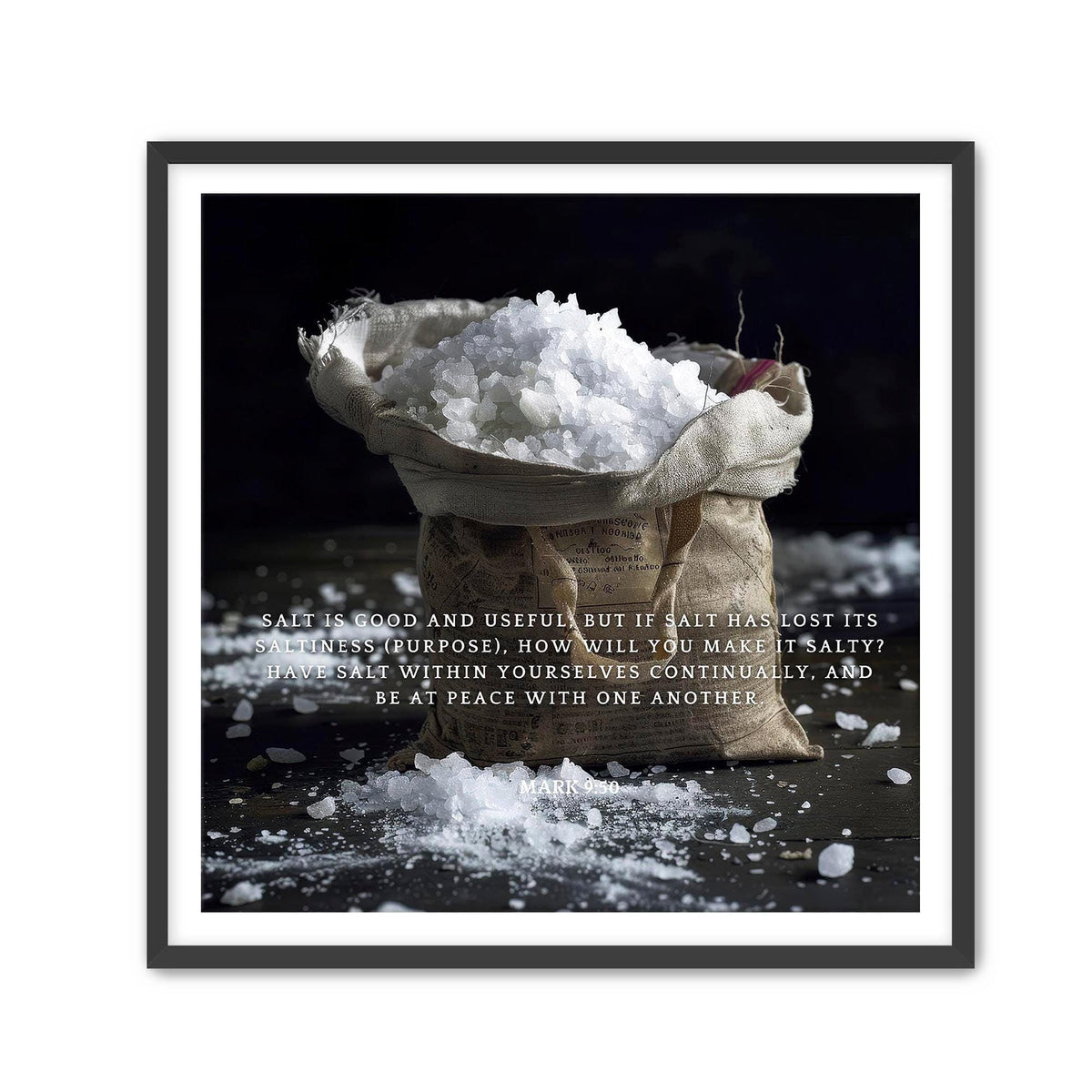 Mark 9:50 Scripture Print – Christian Wall Art, Living Room Decor