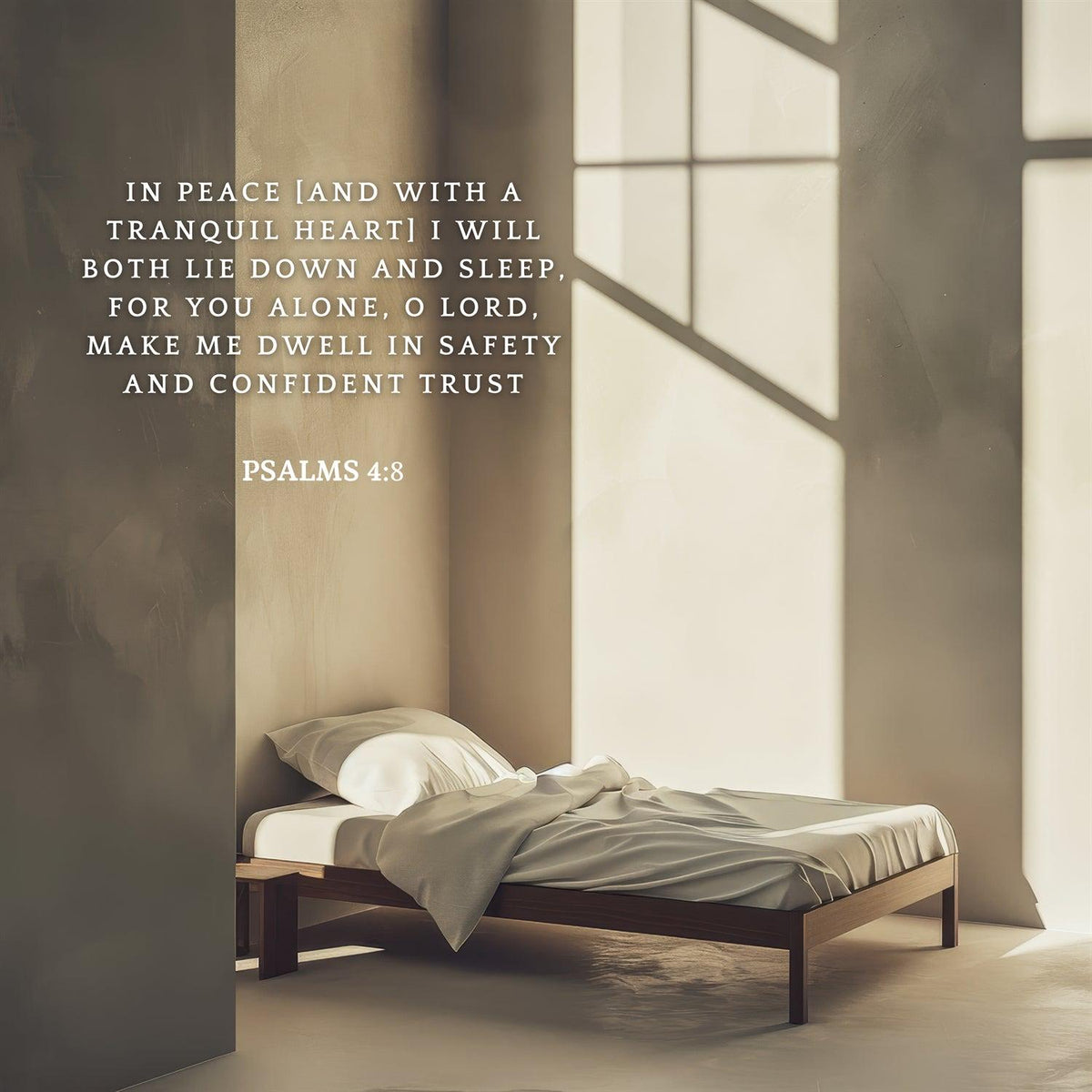 Psalms 4:8 Bible Verse Print – Christian Wall Art