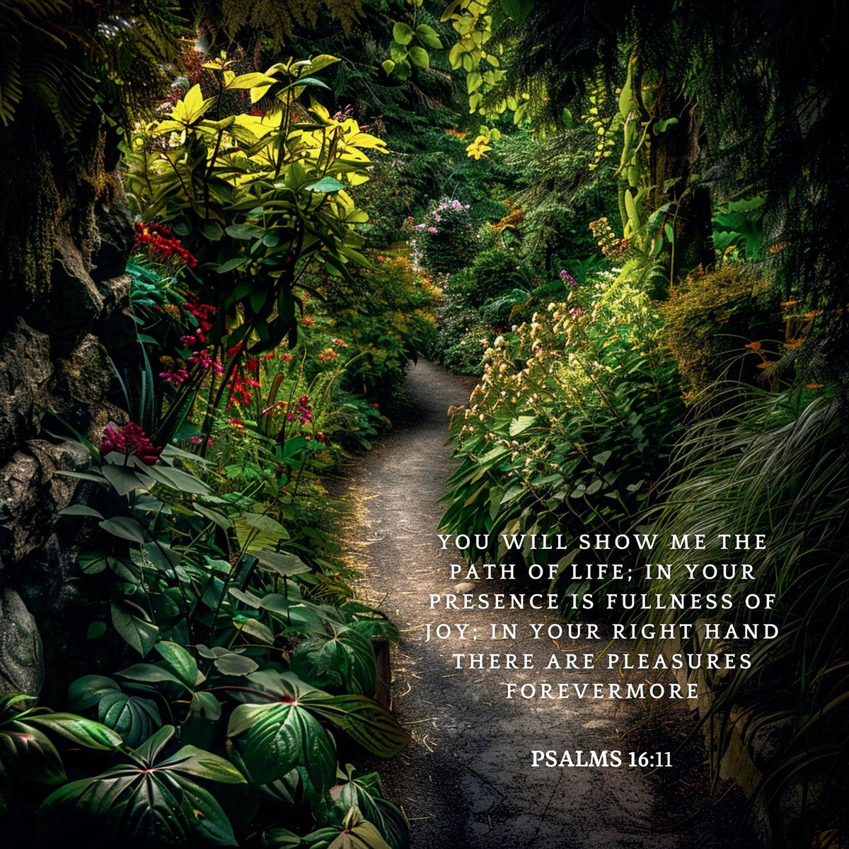 Psalms 16:11 Bible Verse Print - Christian Scripture Wall Art