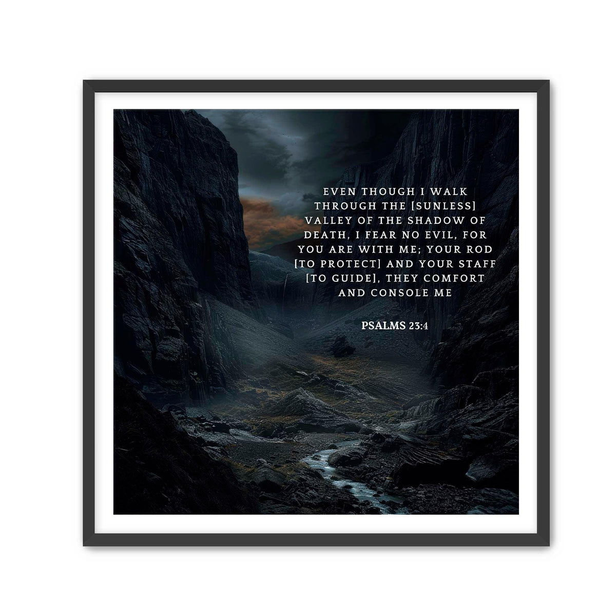 Psalms 23:4 Wall Art – Christian Scripture Home Decor