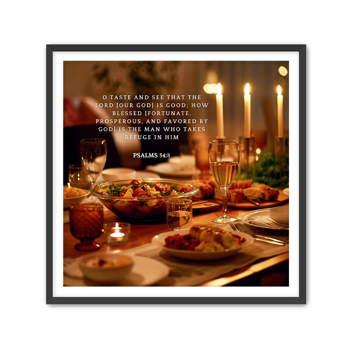 Psalms 34:8 Scripture Art – Christian Home Decor