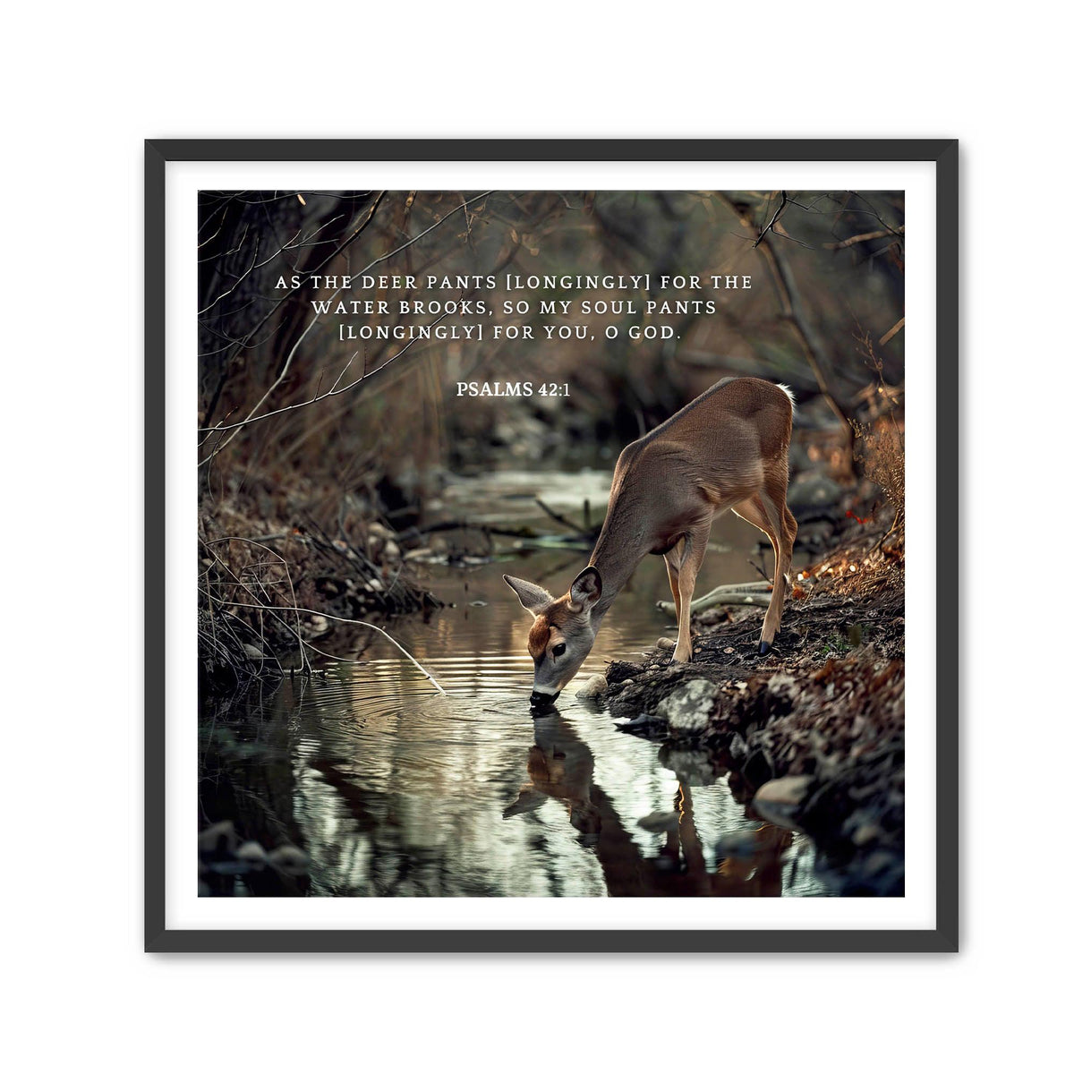 Psalms 42:1 Deer Scripture Wall Art - Christian Home Decor