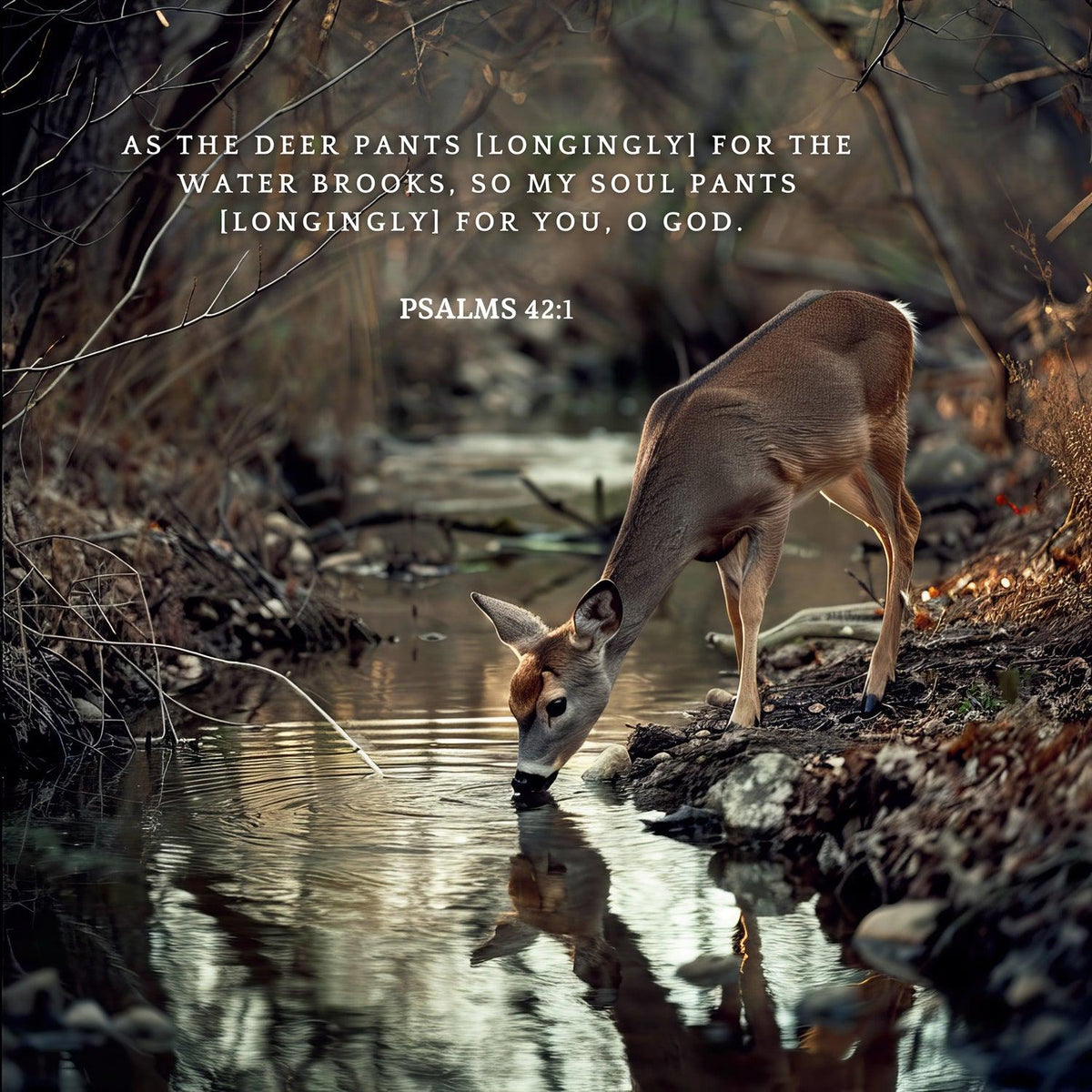 Psalms 42:1 Deer Scripture Wall Art - Christian Home Decor