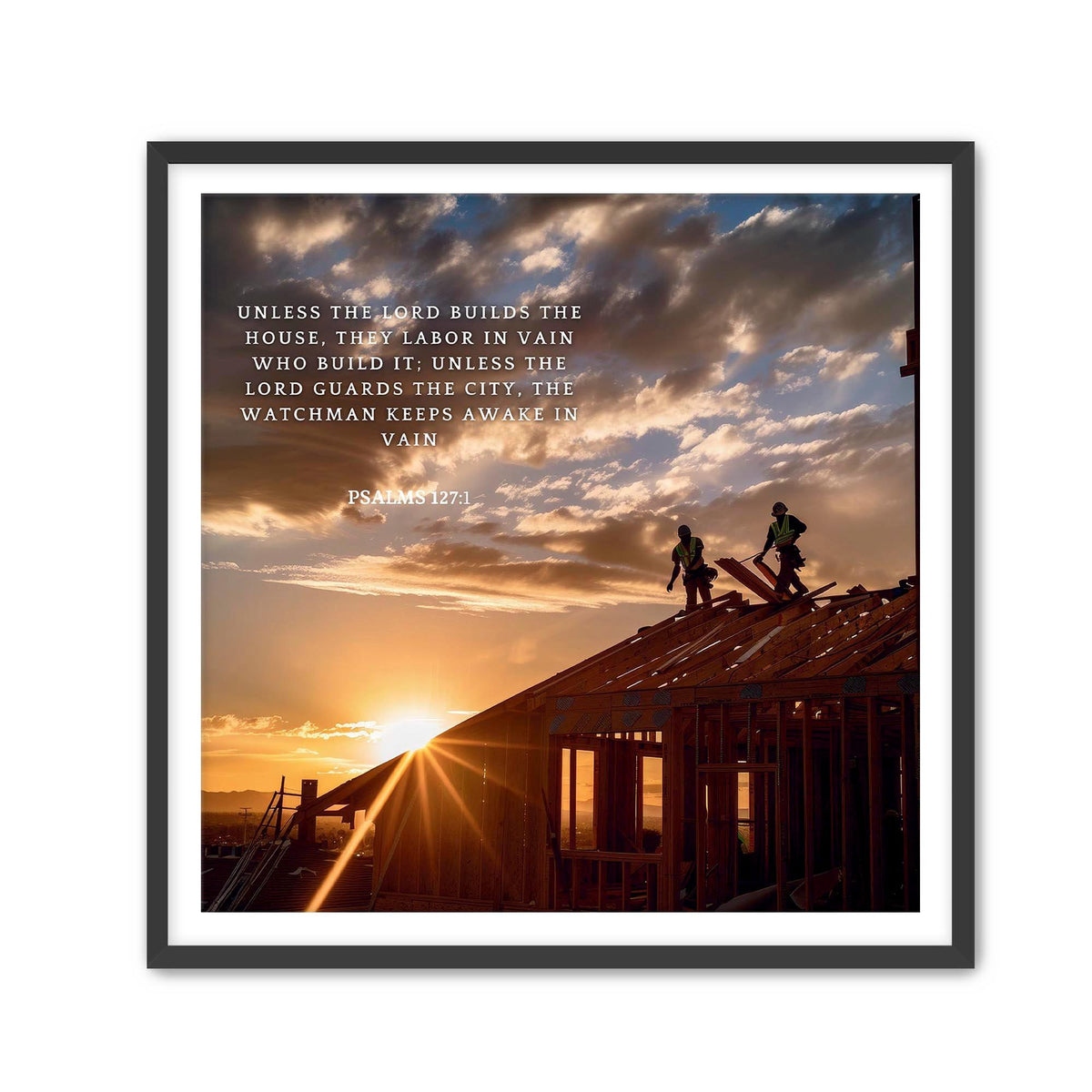 Psalms 127:1 Scripture Wall Art - Christian Home Decor