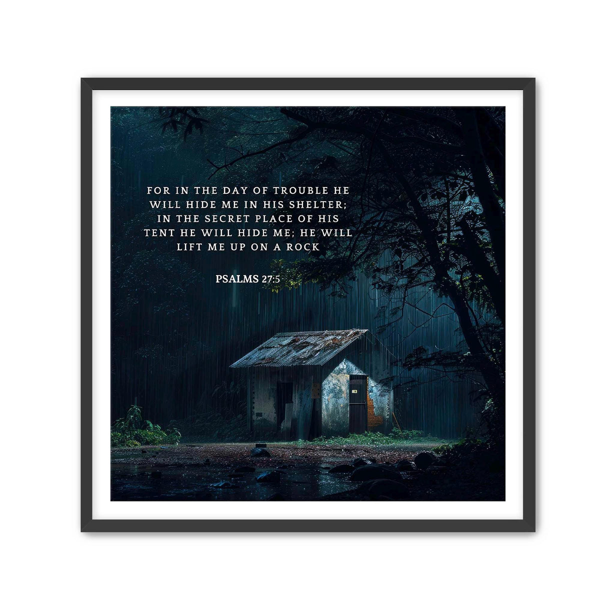 Psalms 27:5 Wall Art – Christian Scripture Print